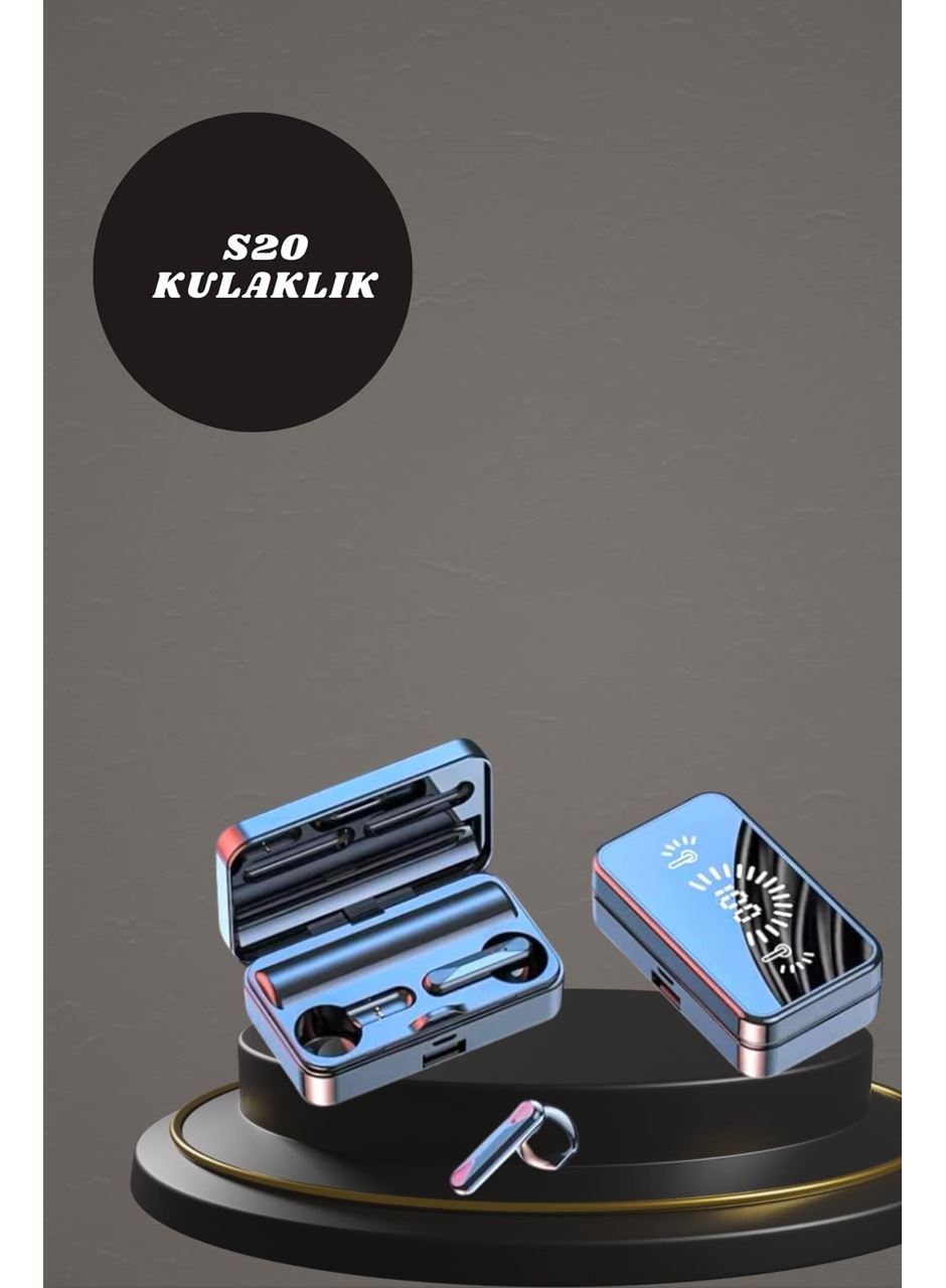 Aynalı Bluetooth Kulaklık ve 7 Kordonlu Akıllı Saat Dijital Göstergeli Uzun Pil Ömrü