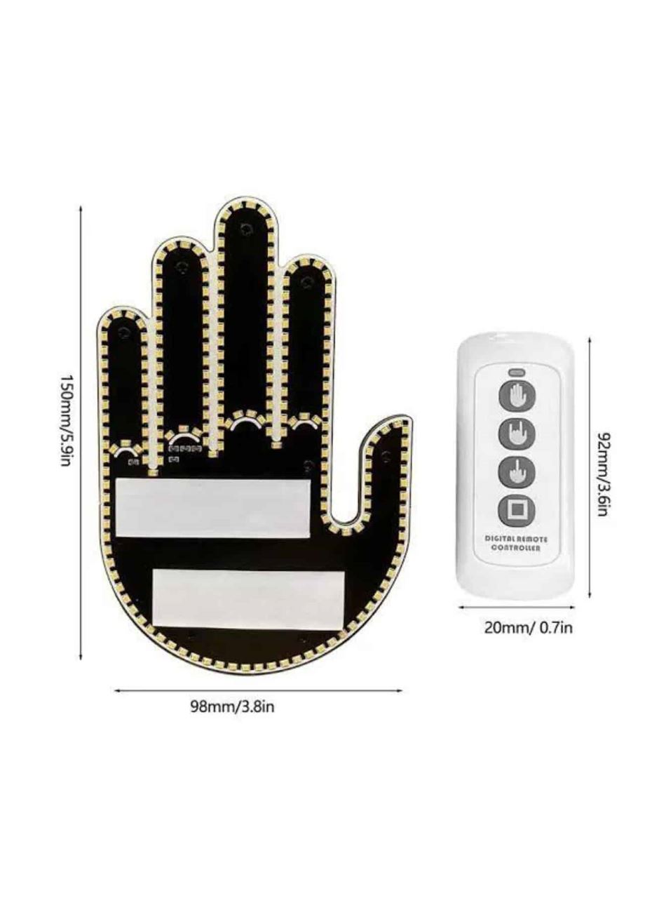 El Orta Parmak Led Kumandalı Araç İçi Reflektör Arka Cam El Simgesi