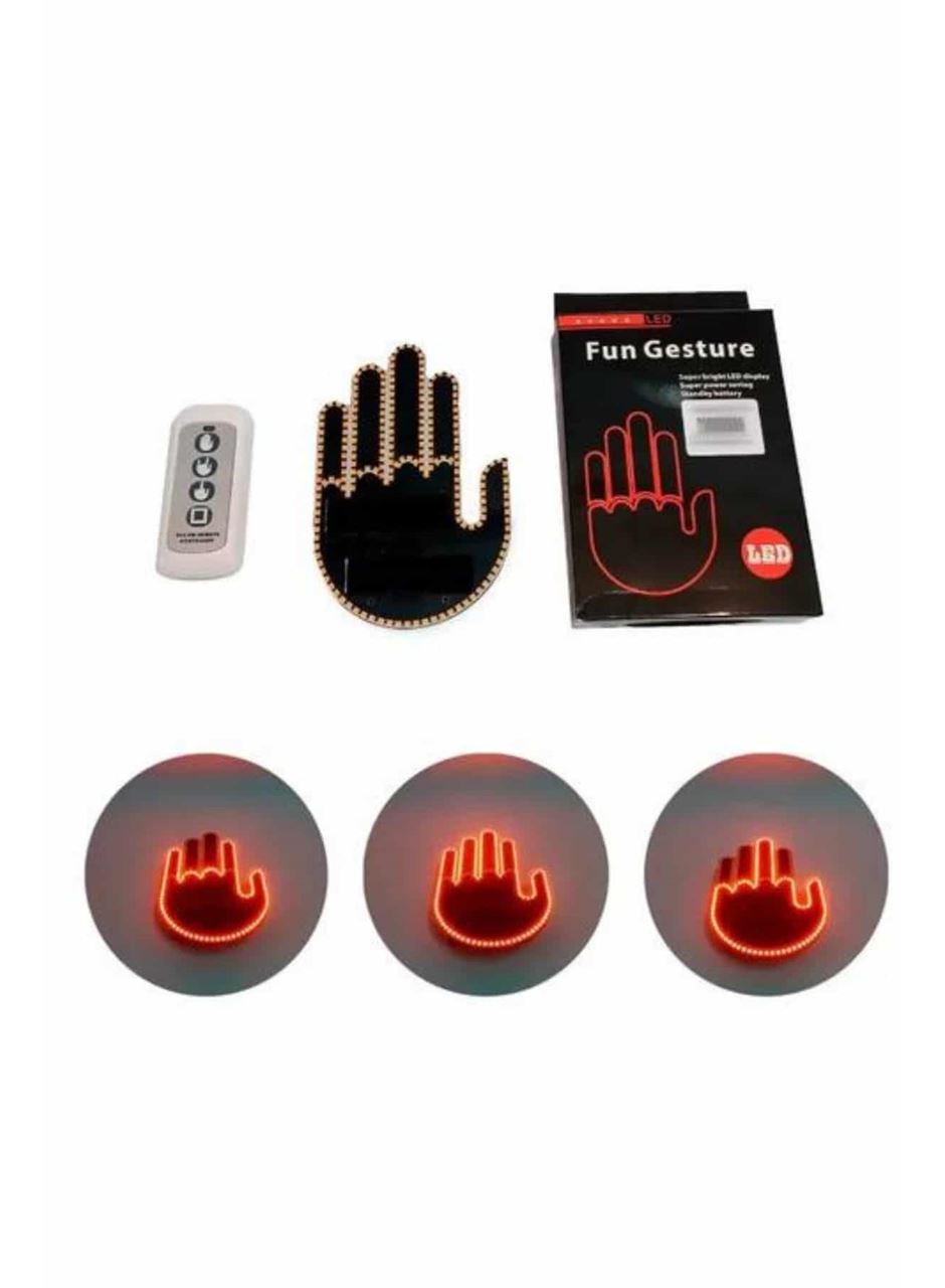Pilli Led Işık Araç Camı İçin Uzaktan Kumandalı El Simgesi