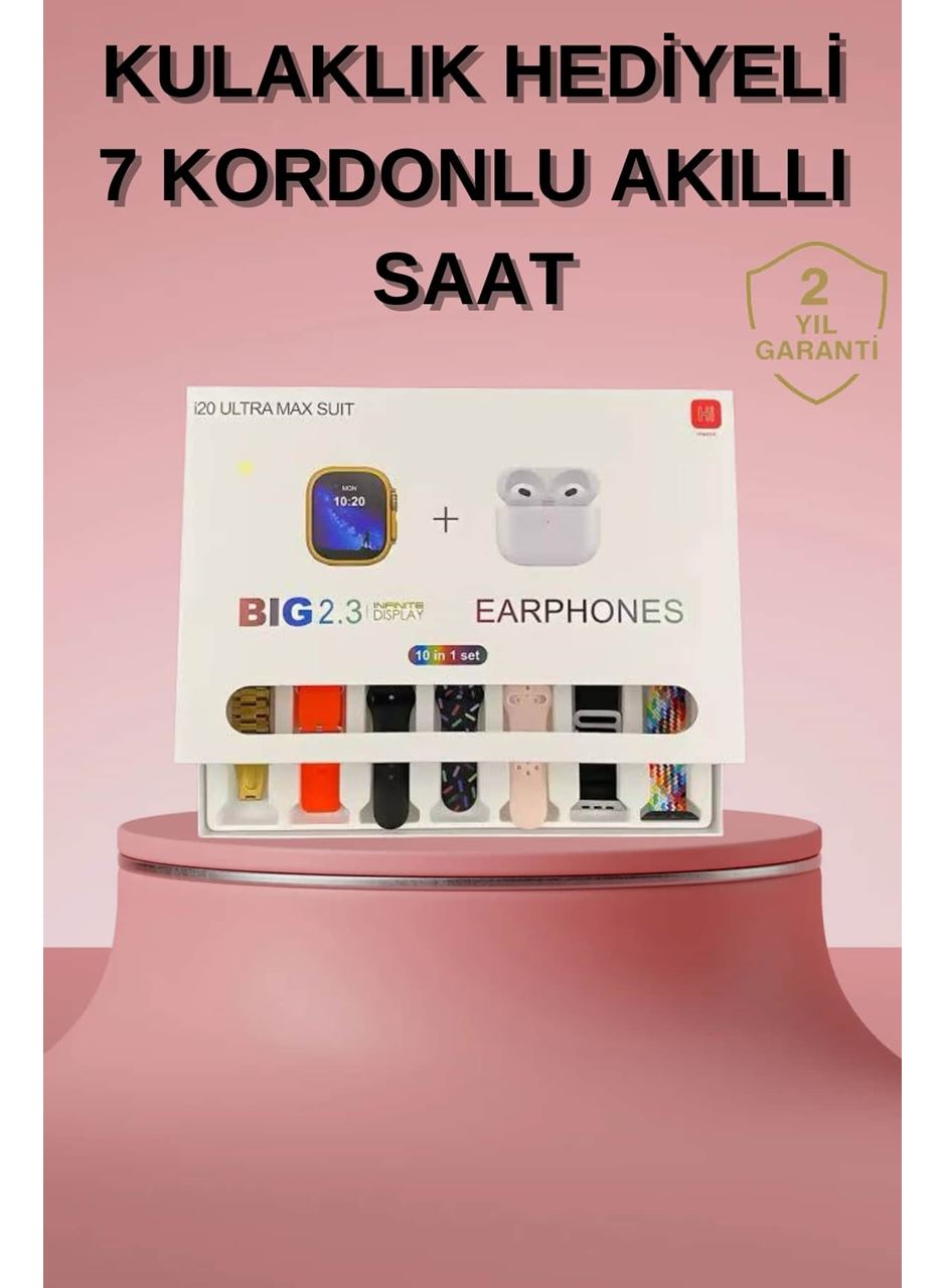 Akıllı Saat Bluetooth Kulaklık Hediyeli Bildirim Görme Sesli Görüşme Çoklu Kordon