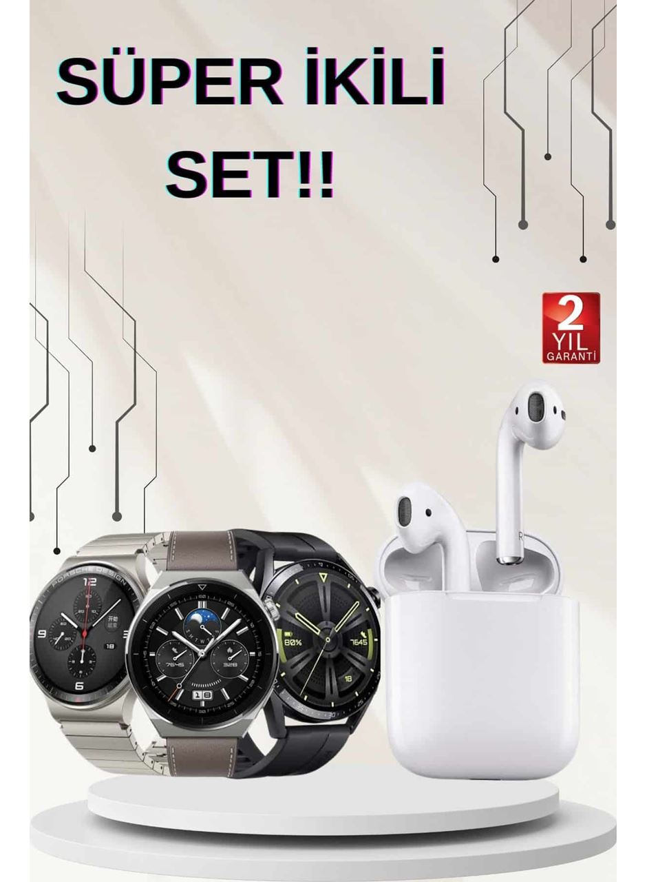 Akıllı Saat ve Kulaklık Seti Dokunmatik Ekran 5.0 Bluetooth Bağlantılı Sesli Görüşme