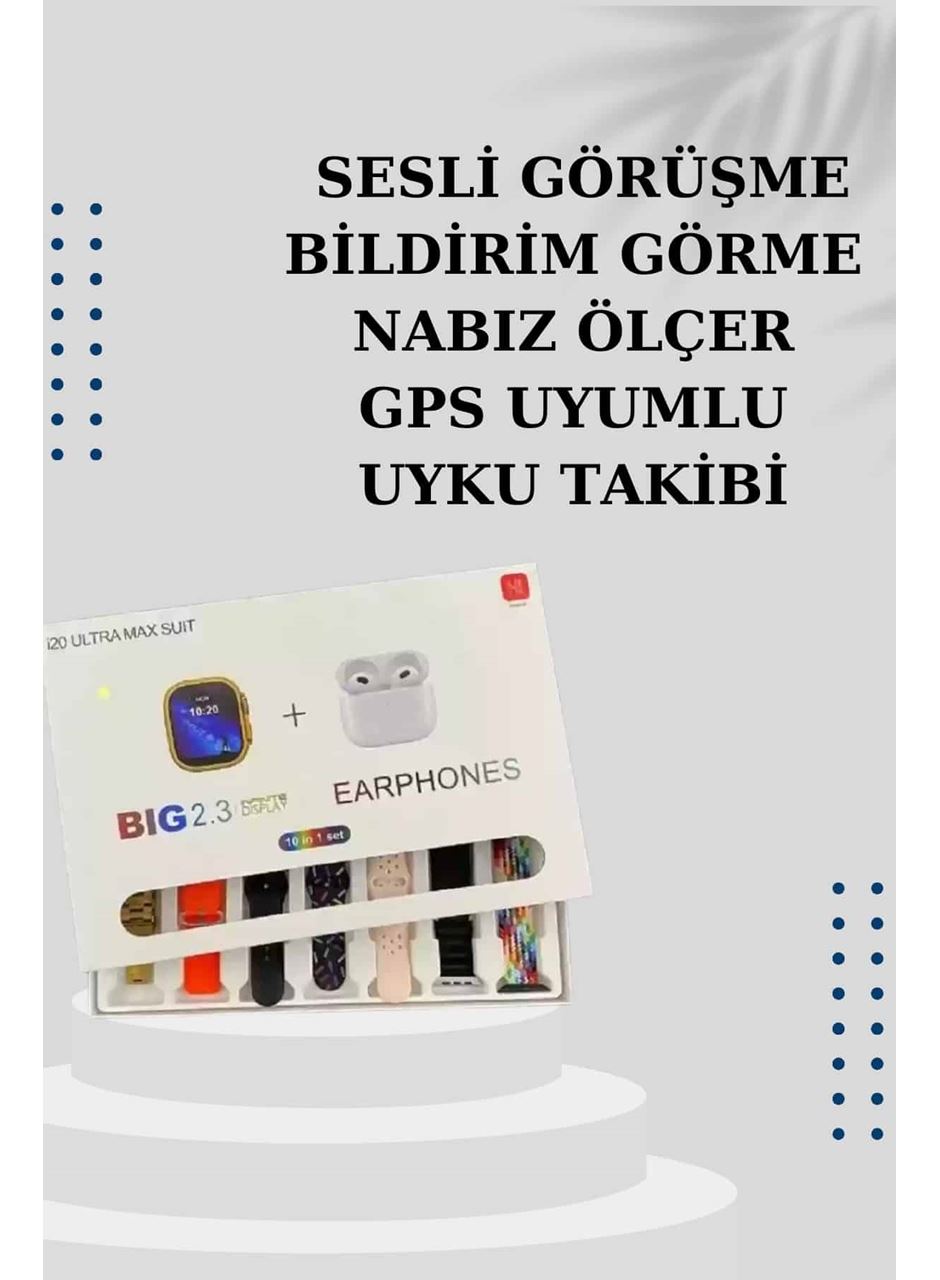Akıllı Saat 7 Kordonlu Kulaklık Hediyeli Nabız Ölçer Uyku Takibi Sesli Görüşme