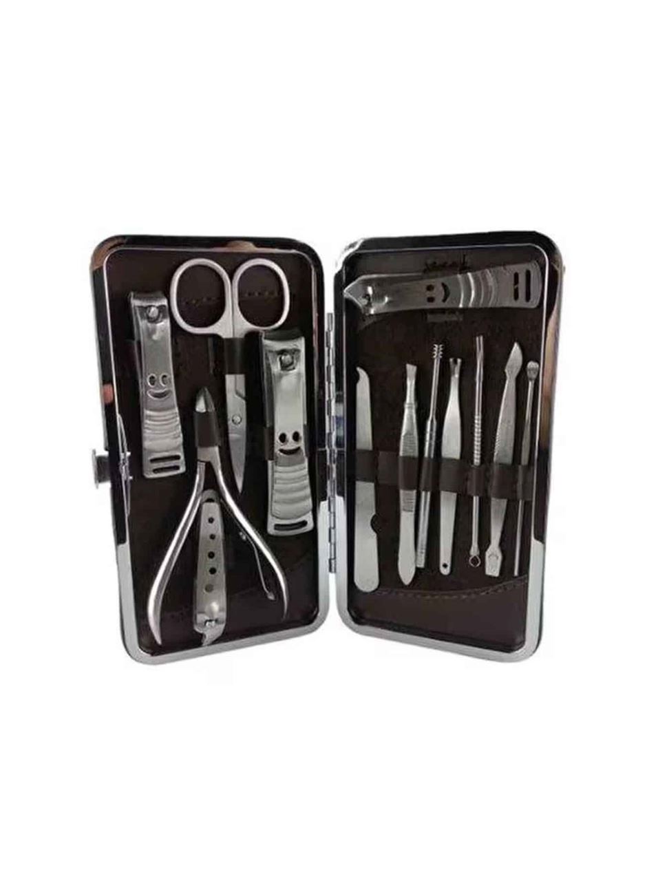 12 Parça Manikür Pedikür Seti Özel Deri Çanta El Ayak Bakımı Akne ve Sivilce Temizleme