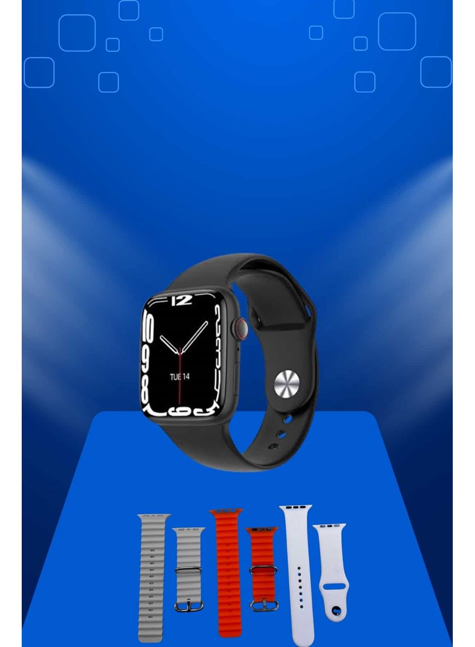 Akıllı Saat Arama Görüşme Bildirim Görme Uyku ve Sağlık Takibi Nabız Ölçer 3 Kordon Hediyeli