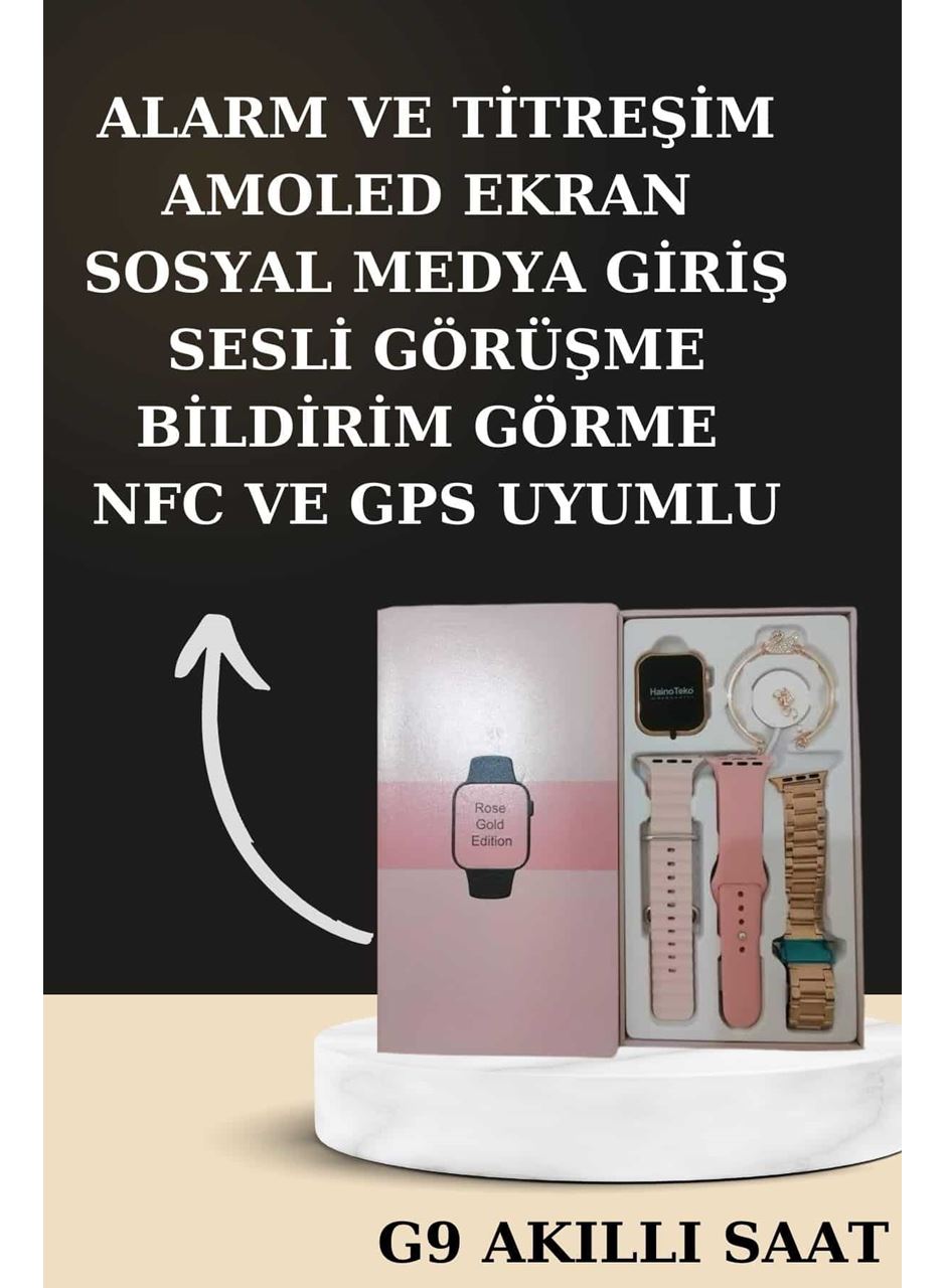 Nabız Ölçer Hediye Bileklikli Akıllı Saat ve Dijital Göstergeli Bluetooth Kulaklık Çoklu Şarj Girişi