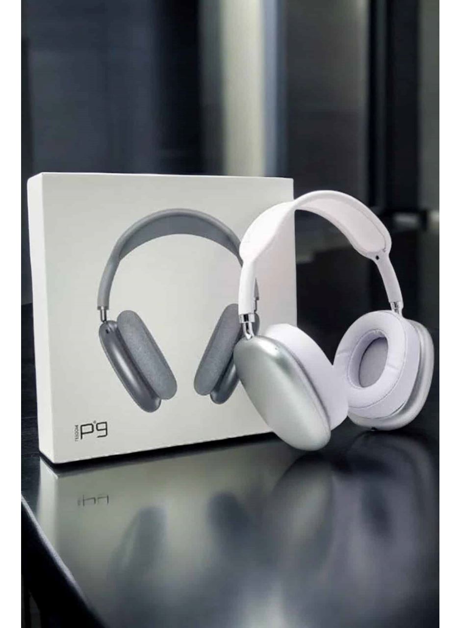 P9 Air Max Kablosuz 5.0 Mikrofonlu Bluetooth Kulaklık Beyaz Yüksek Ses Kaliteli