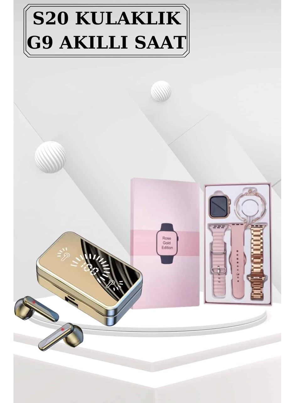 Bileklikli Amoled Ekran Akıllı Saat ve Dijital Göstergeli Kablosuz Bluetooth Kulaklık ANC/ ENC