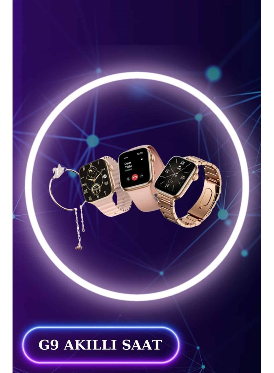 3 Kordonlu Dokunmatik Ekran Akıllı Saat ve 2.Nesil Kablosuz Bluetooth Kulaklık ANC/ENC