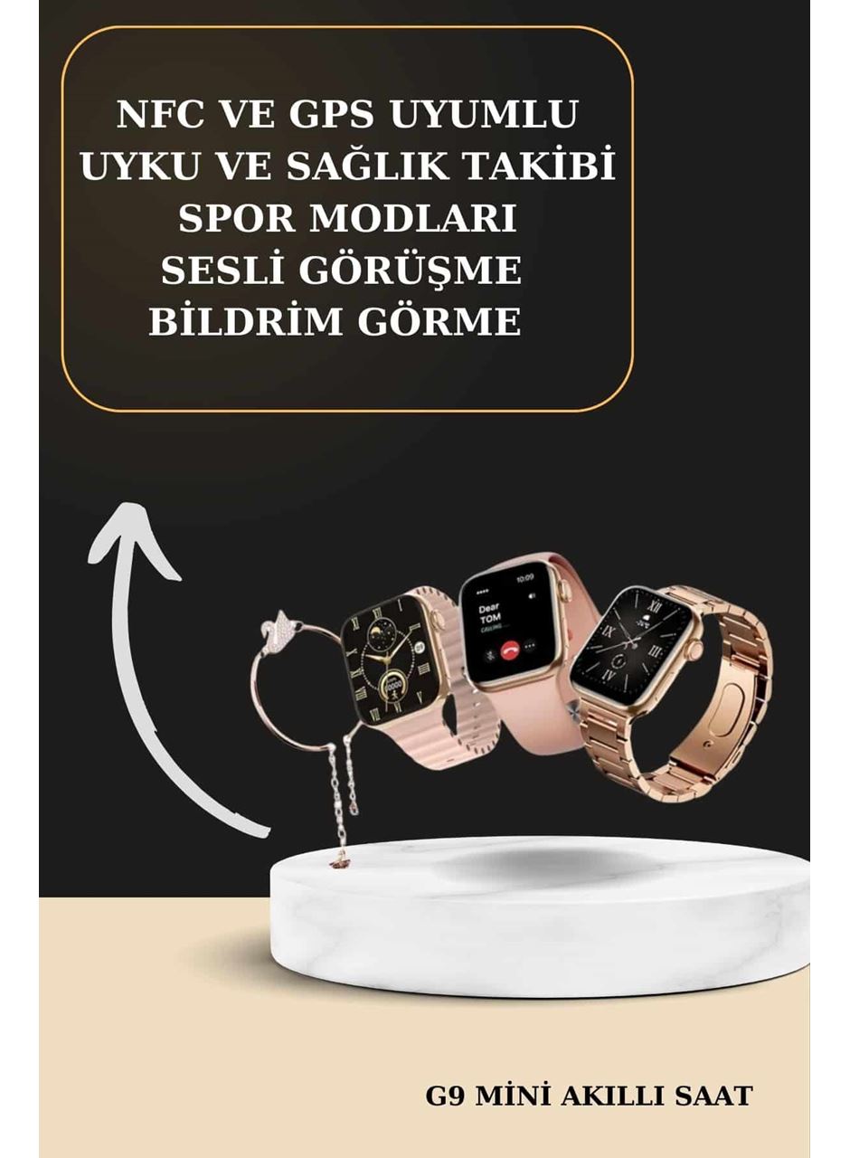 3 Kordonlu Pembe Amoled Ekran Akıllı Saat ve Yeni Nesil Pro Kablosuz Bluetooth Kulaklık ANC/ENC