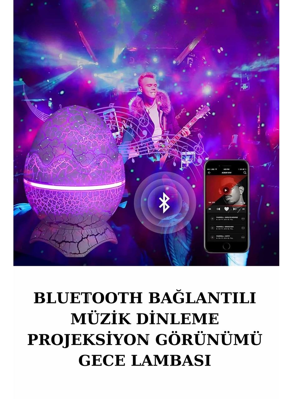 Dinozor Speaker Renk Değiştirme Projeksiyon Modu Bluetooth Hoparlör Gece Lambası