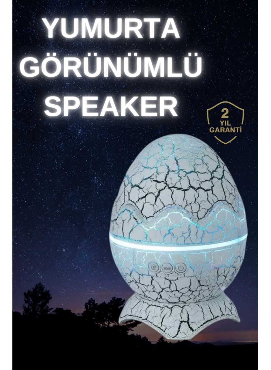 Dinozor Yumurtası Gece Masa Lambası Bluetooth Hoparlör 14 Renk Seçeneği