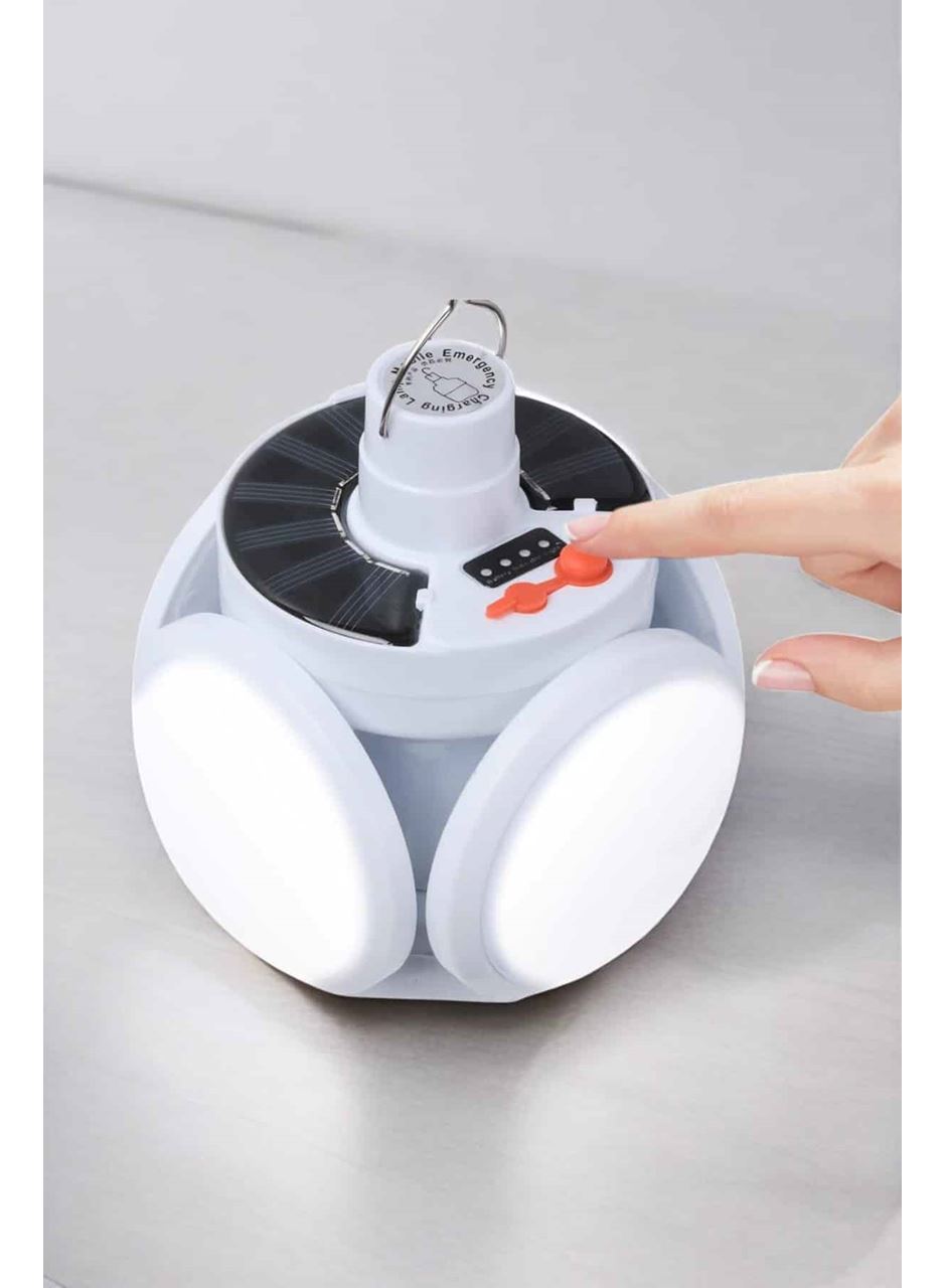 Katlanabilir Taşınabilir Kamp Lambası Işıldak Beyaz Işık Güneş Enerjili Solar Aydınlatma