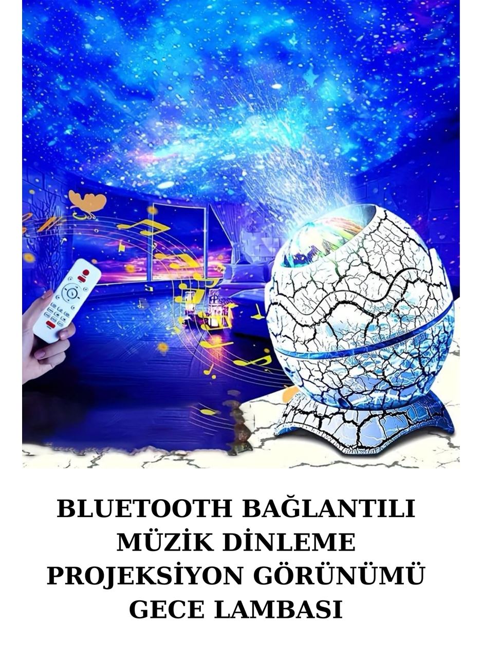 Dinozor Yumurtası Gece Masa Lambası Bluetooth Hoparlör 14 Renk Seçeneği