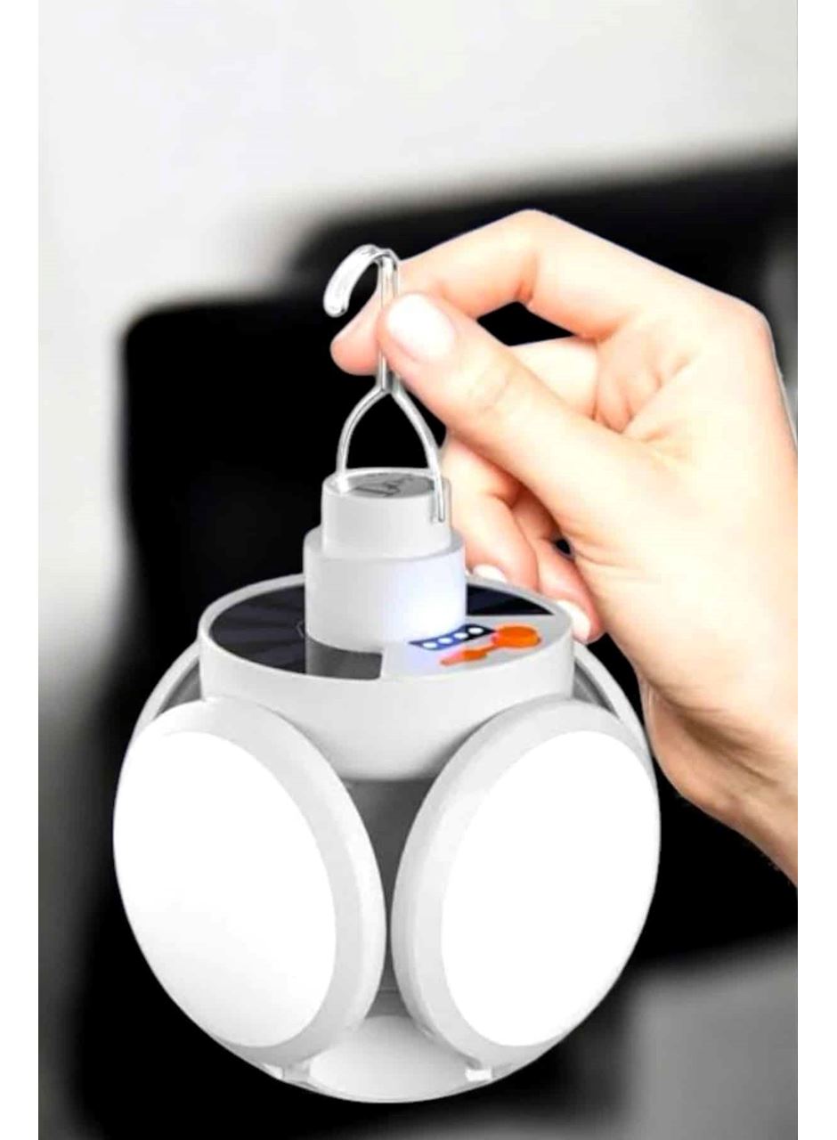 Kamp Lambası Işıldak Beyaz Işık Güneş Enerjili Solar Aydınlatma 5 Kanatlı Katlanabilir