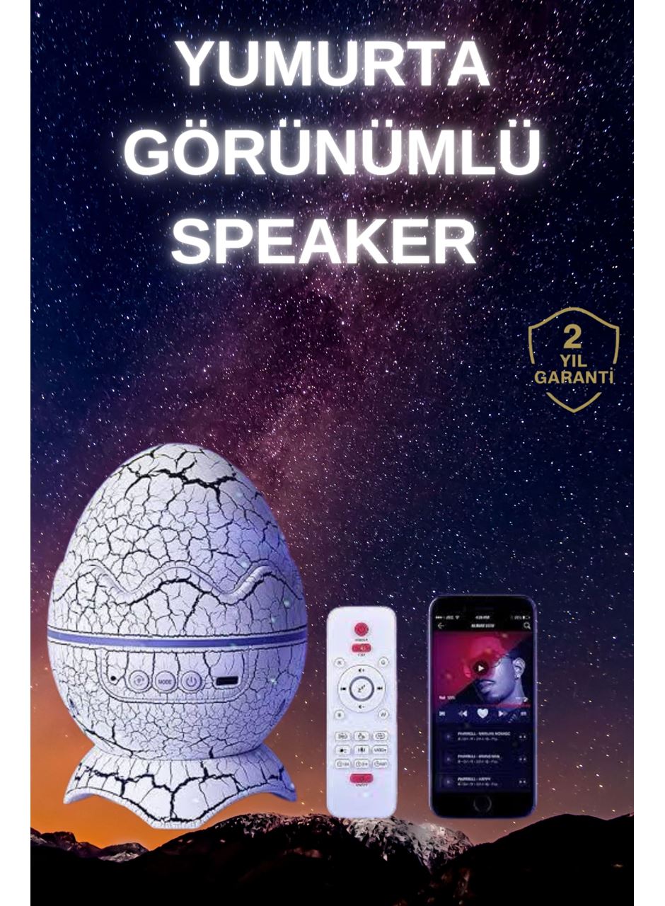 Yumurta Şeklinde Su Dalgalı Bluetooth Speaker Lamba Renkli Şarjlı