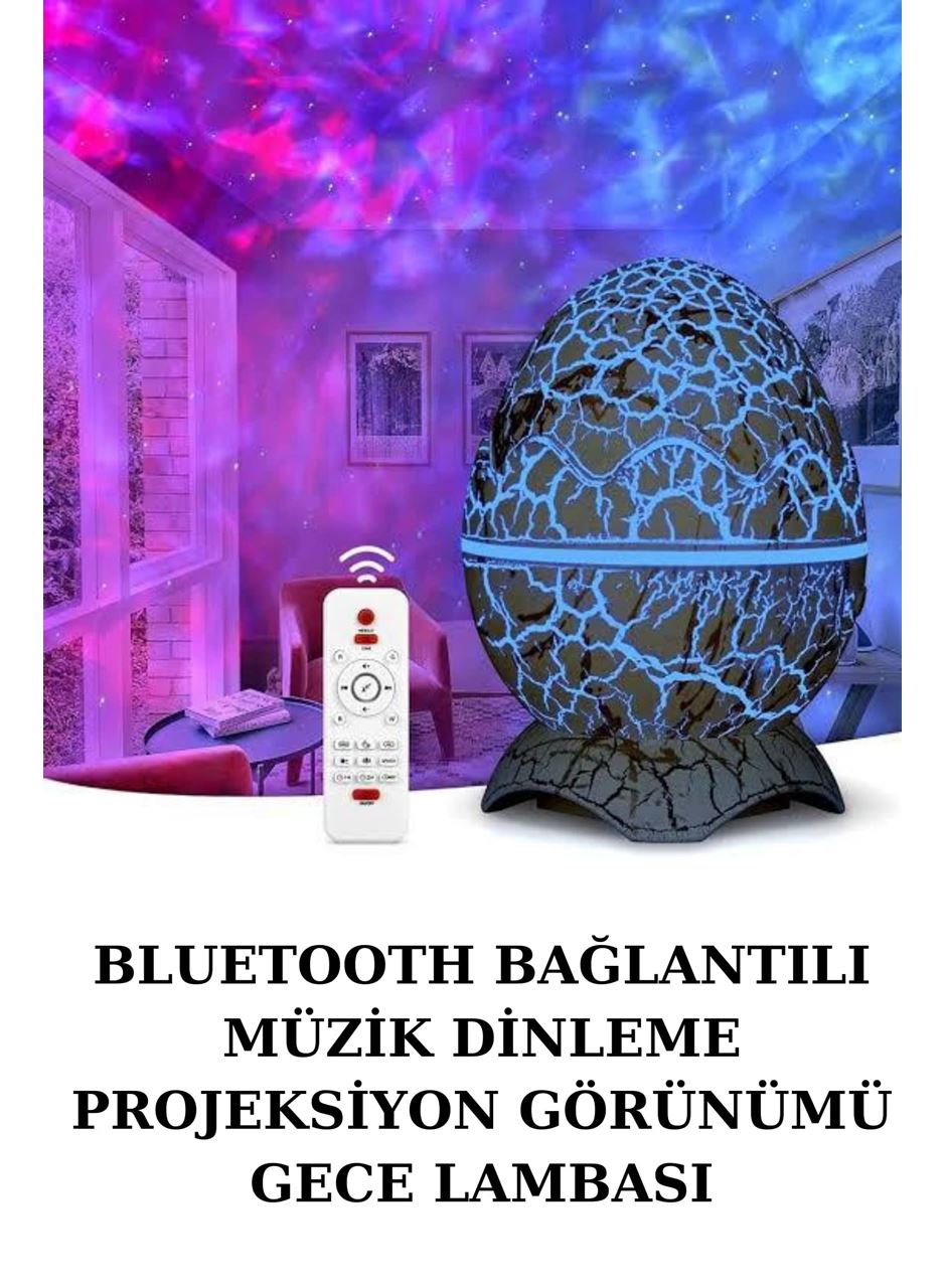 Yumurta Şeklinde Su Dalgalı Bluetooth Speaker Lamba Renkli Şarjlı