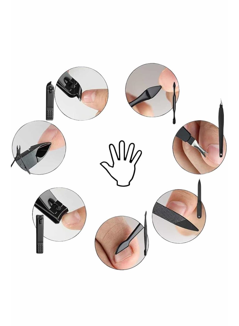 17 Parça El Ayak Bakım Seti Tırnak Temizleme Manikür Pedikür Cımbız Törpü Tırnak Makası