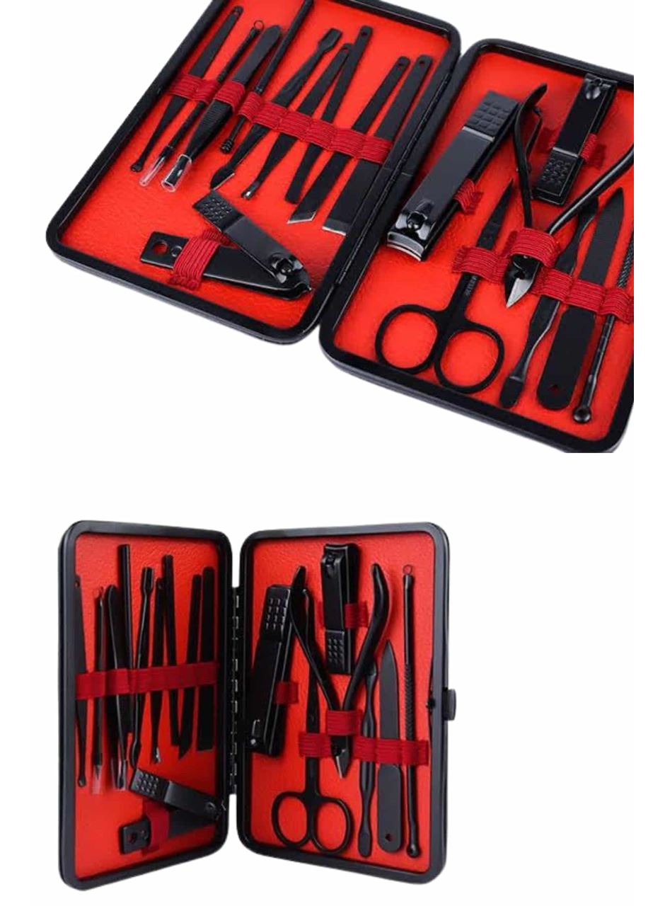 17 Parça Manikür Seti Taşınabilir Özel Çantalı El ve Ayak Bakımı Tırnak Batığı Temizleme