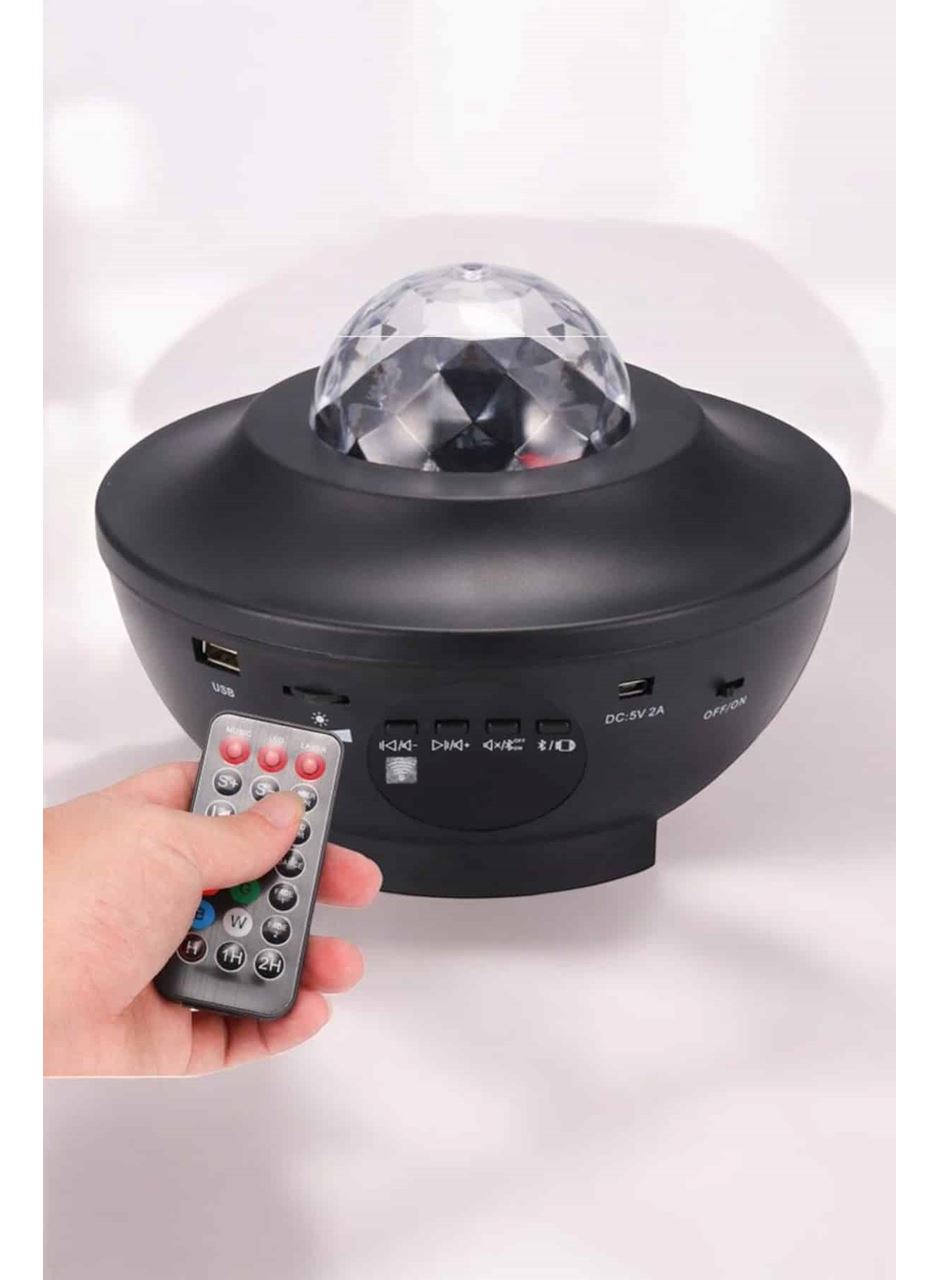 Çocuklara Özel Şarjlı Bluetooth Hoparlör Parti Led Lambası Yıldızlı Projeksiyon