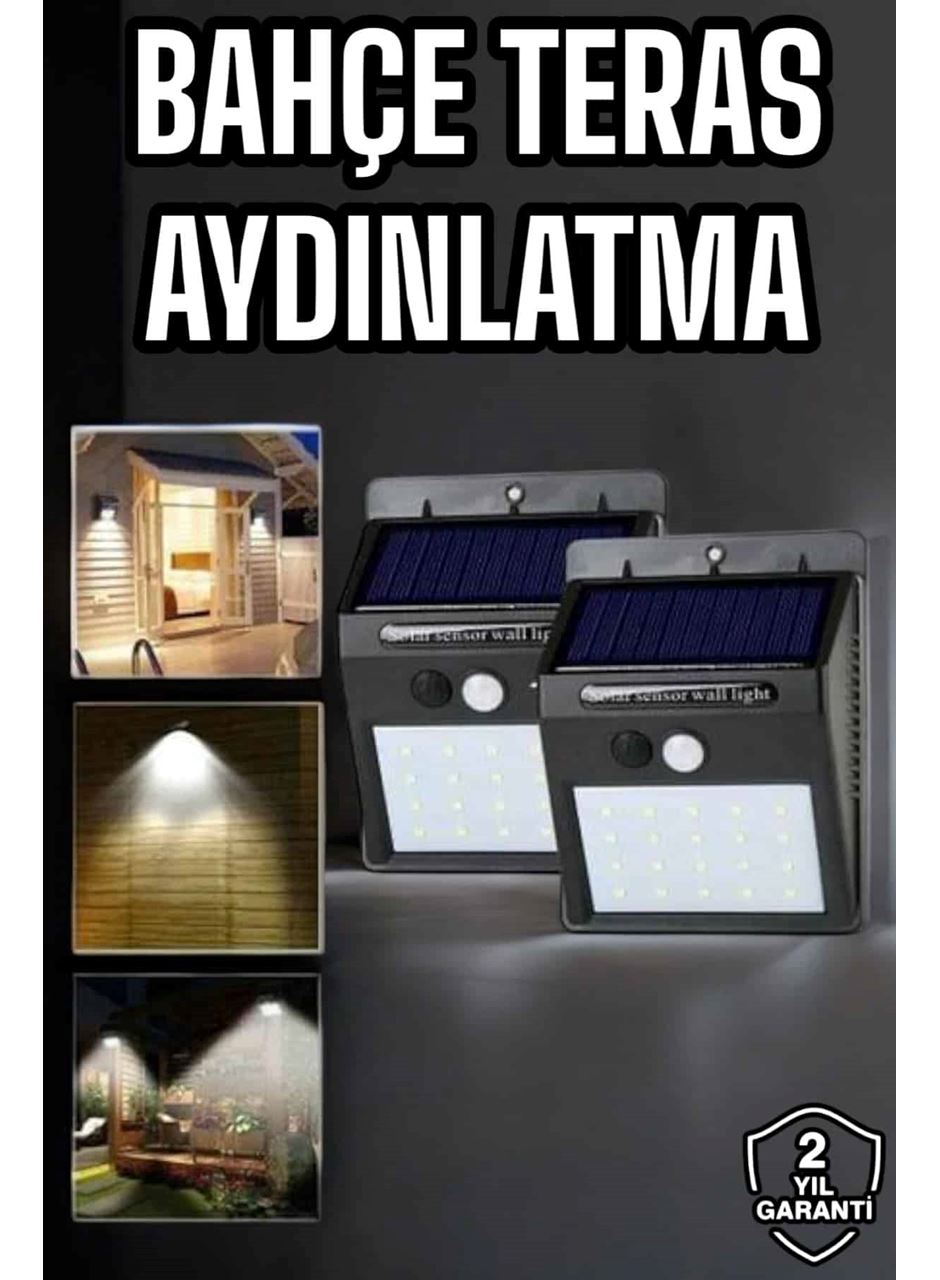 Solar Lamba Giriş, Bahçe Yol Avlu Hareket Sensörlü Led Parlak Gece Su Geçirmez