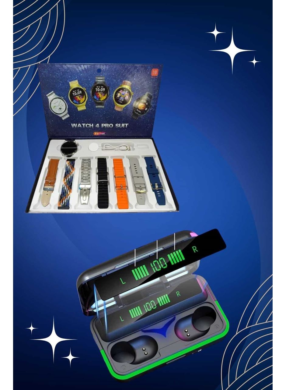 Powerbank Bluetooth Kulaklık Ve Akıllı Saat 7 Kordonlu Metal Kordon Plastik Kordon