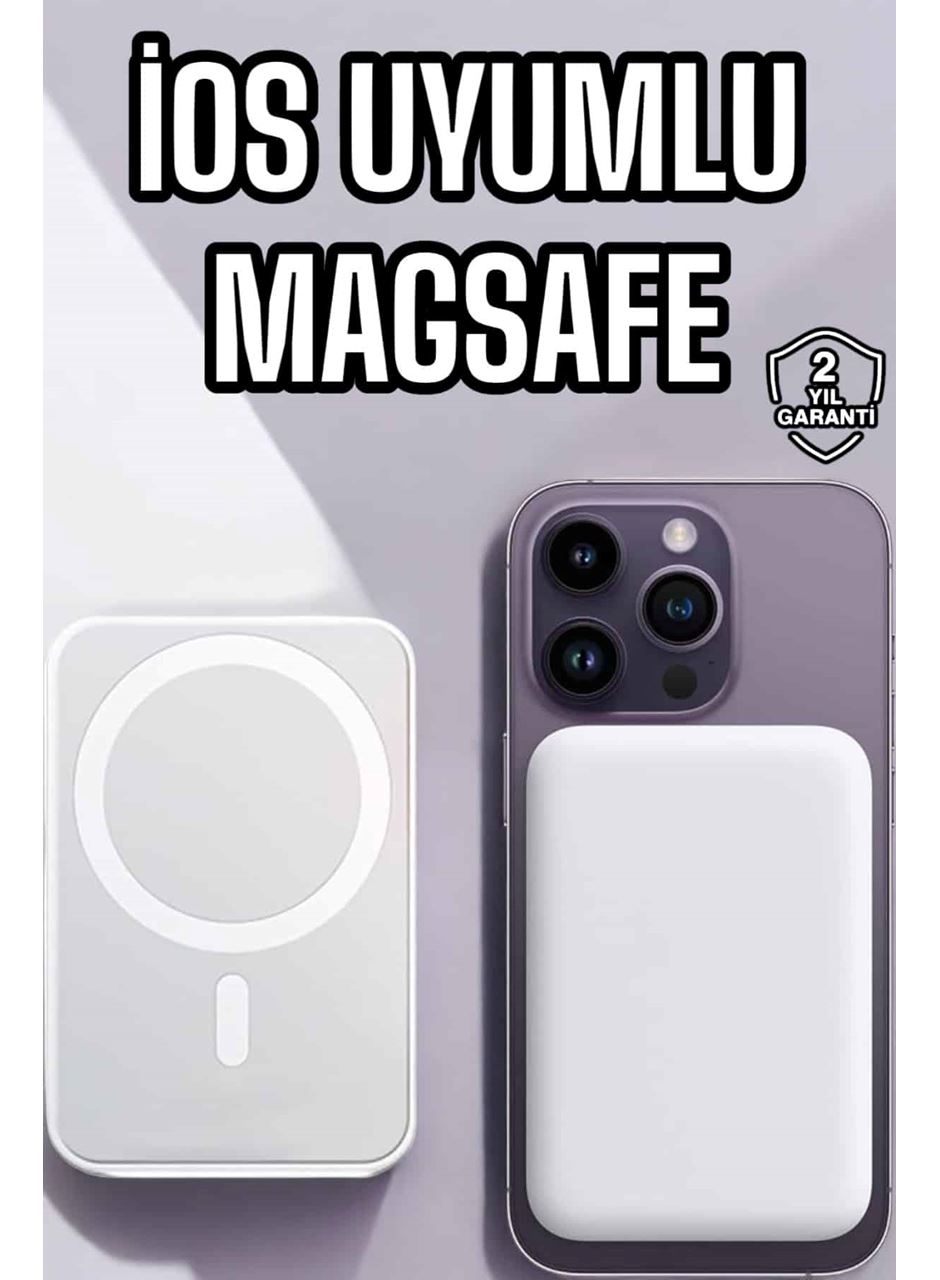 5000 Mah İOS Uyumlu Magsafe Kablosuz Şarj Hızlı Şarj Desteği