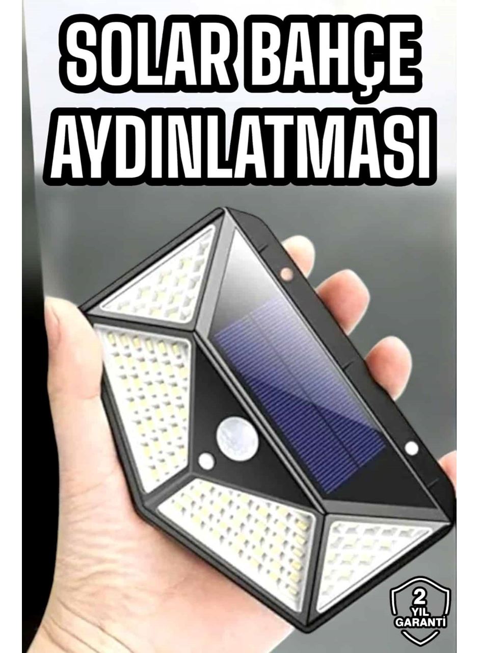 Güneş Enerjili Bahçe Aydınlatma Lambası Solar 100 Led Lamba