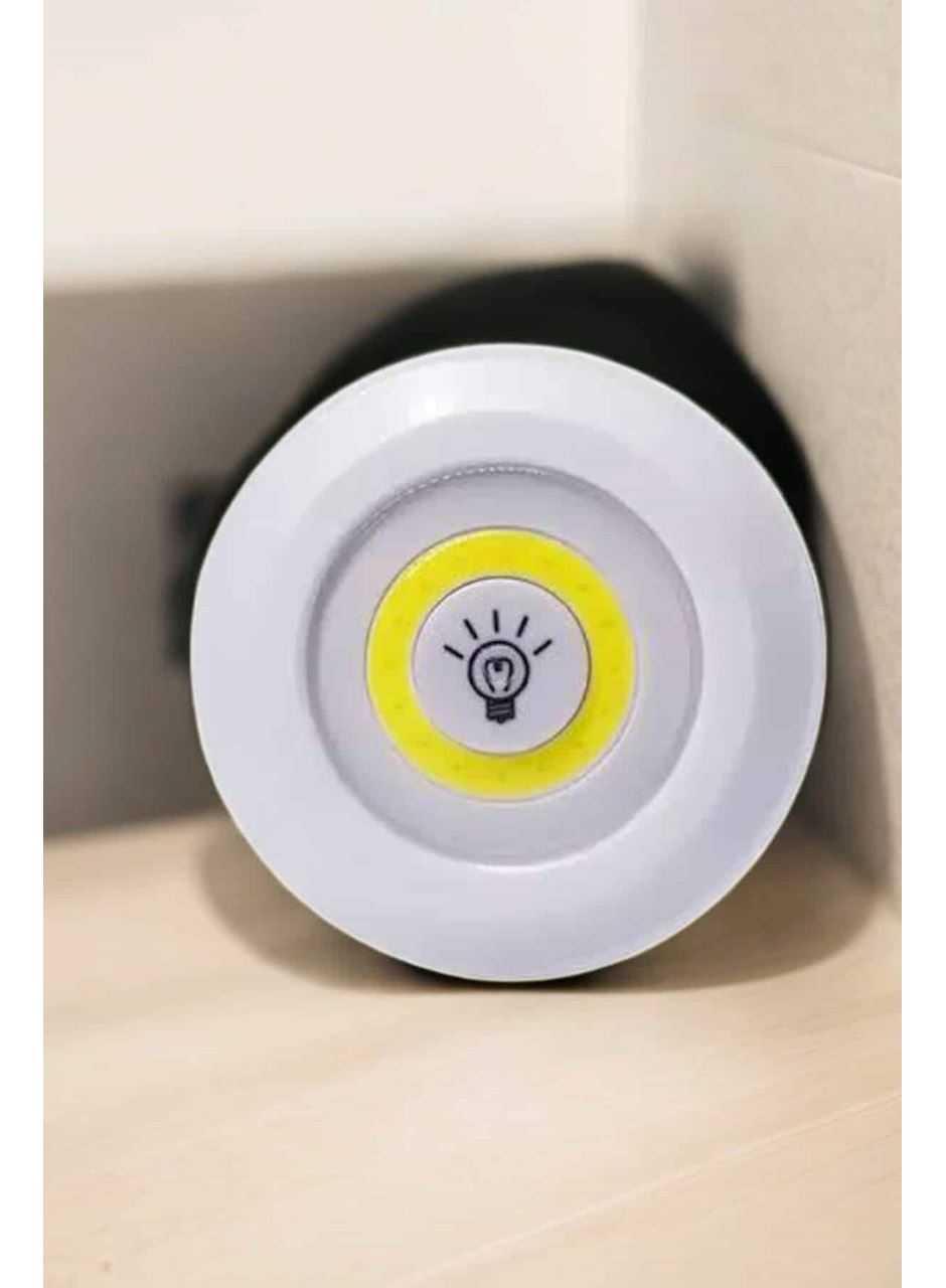 Spot Lamba Led Işık 3'lü Uzaktan Kumandalı Pilli Yapışkanlı Kablosuz