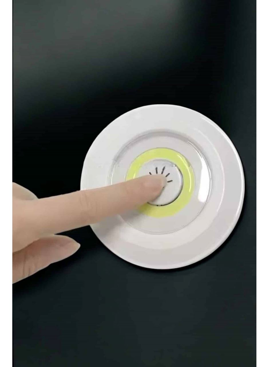 Spot Lamba Led Işık 3'lü Uzaktan Kumandalı Pilli Yapışkanlı Kablosuz