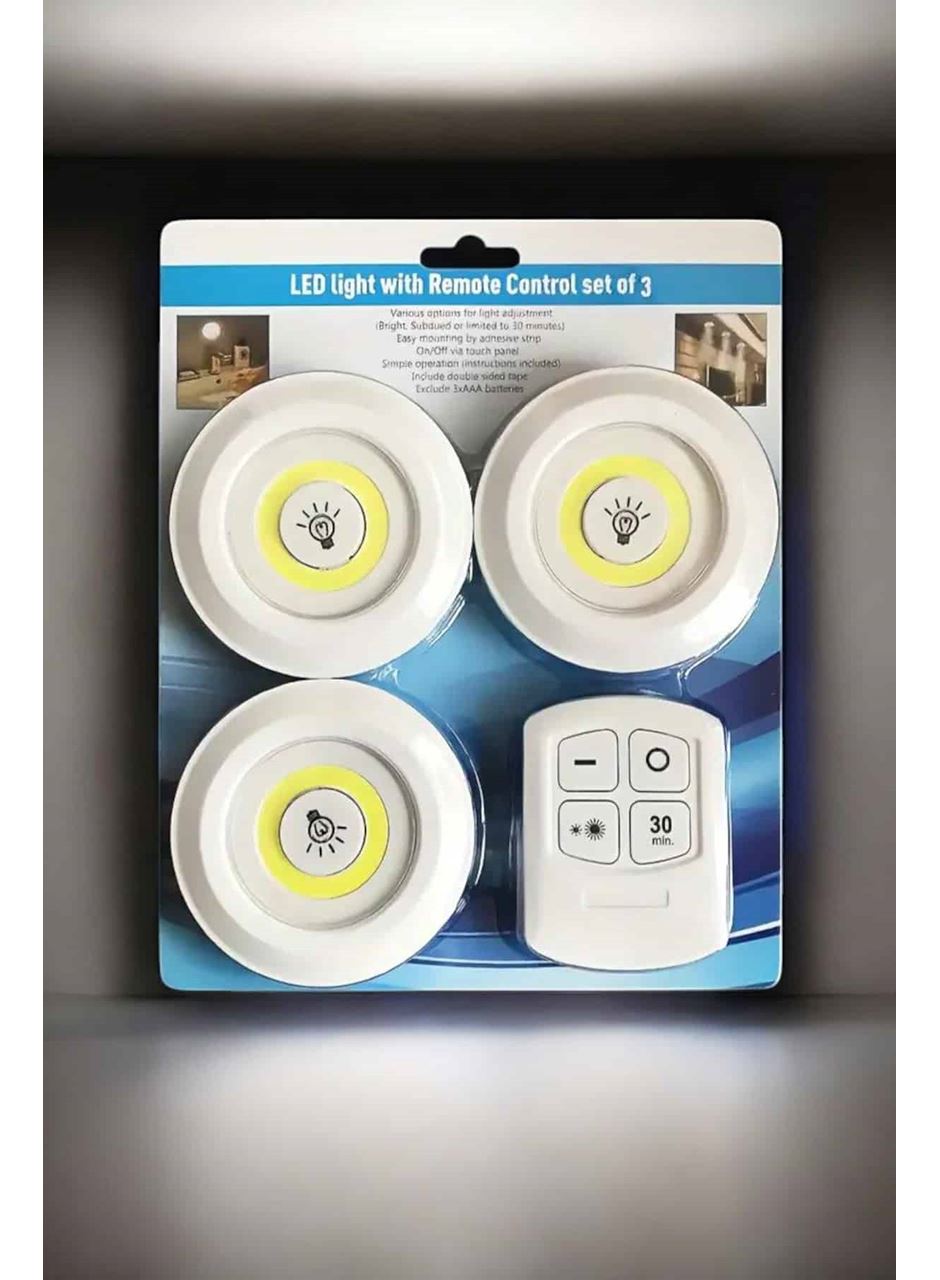 Mutfak Dolap Altı Işığı Uzaktan Kumandalı Yapışkanlı Kablosuz Pilli