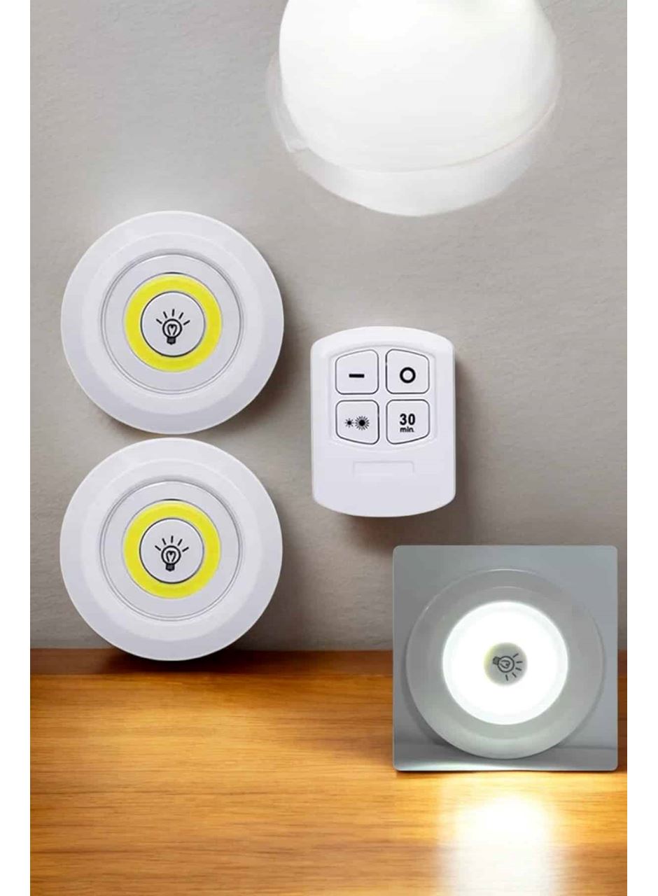 Mutfak Dolap Altı Işığı Uzaktan Kumandalı Yapışkanlı Kablosuz Pilli