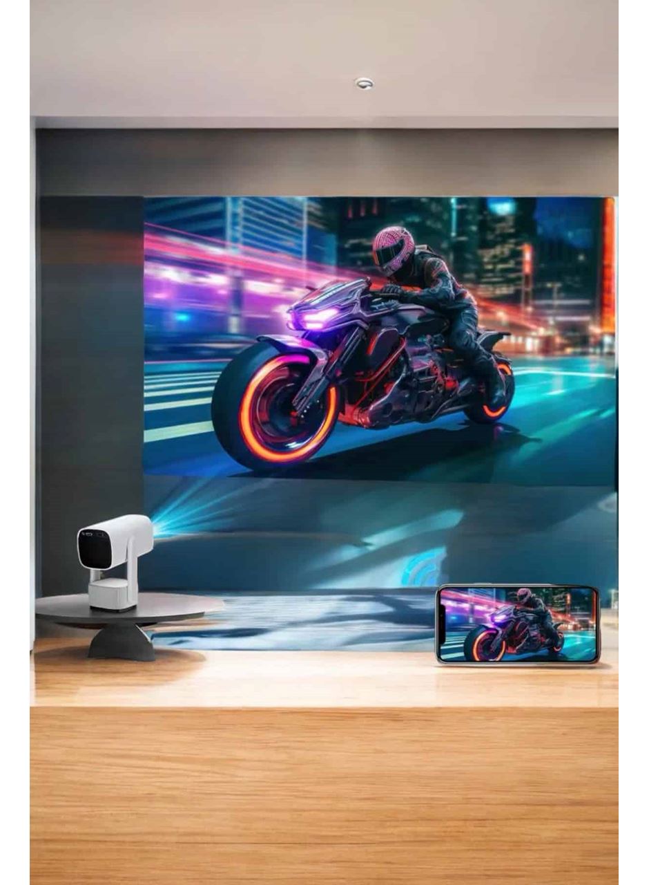 Akıllı Projeksiyon Powerbankli Taşınabilir Sinema Projektörü 4k HD Kaliteli