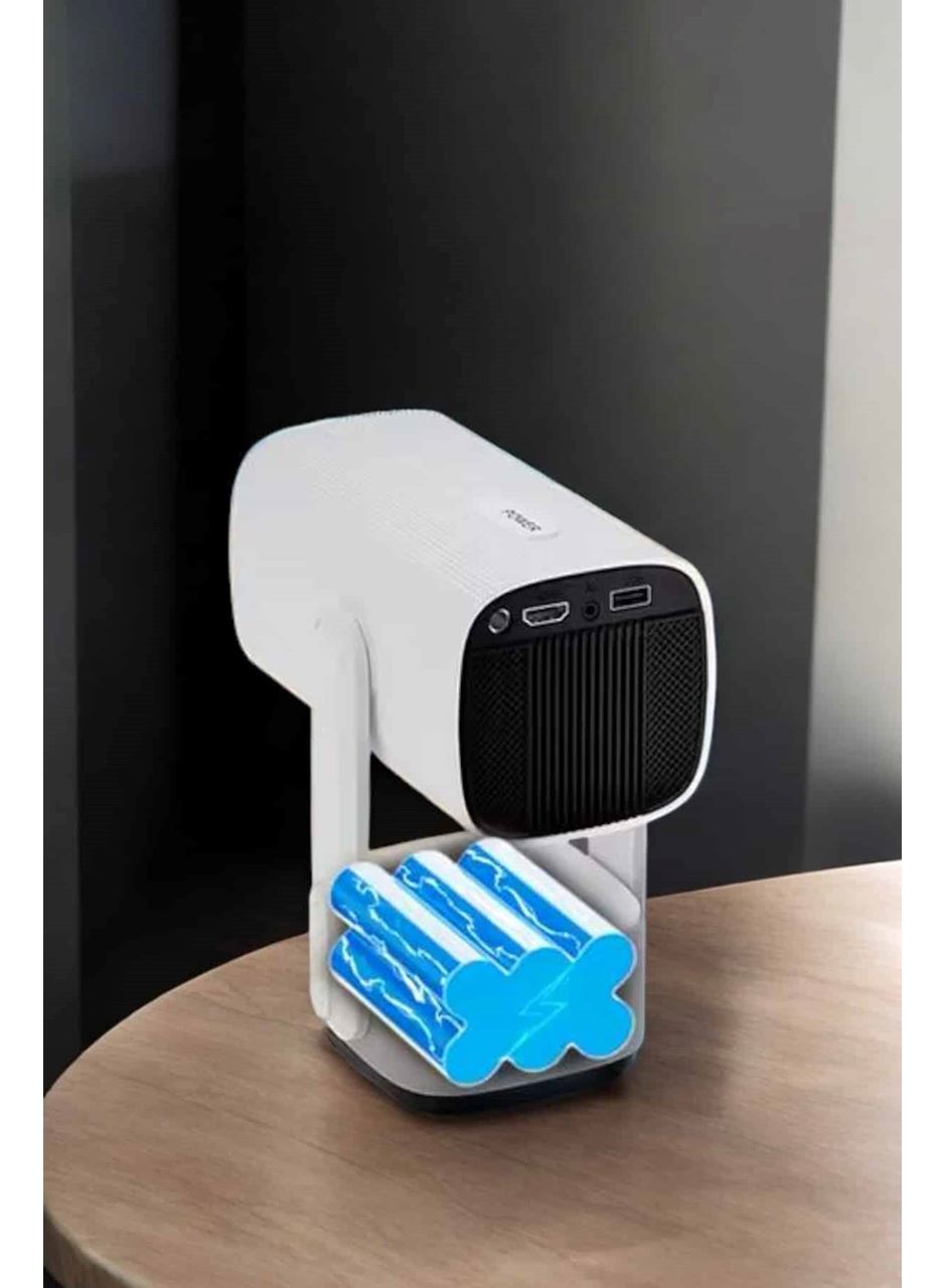 Akıllı Projeksiyon Powerbankli Taşınabilir Sinema Projektörü 4k HD Kaliteli