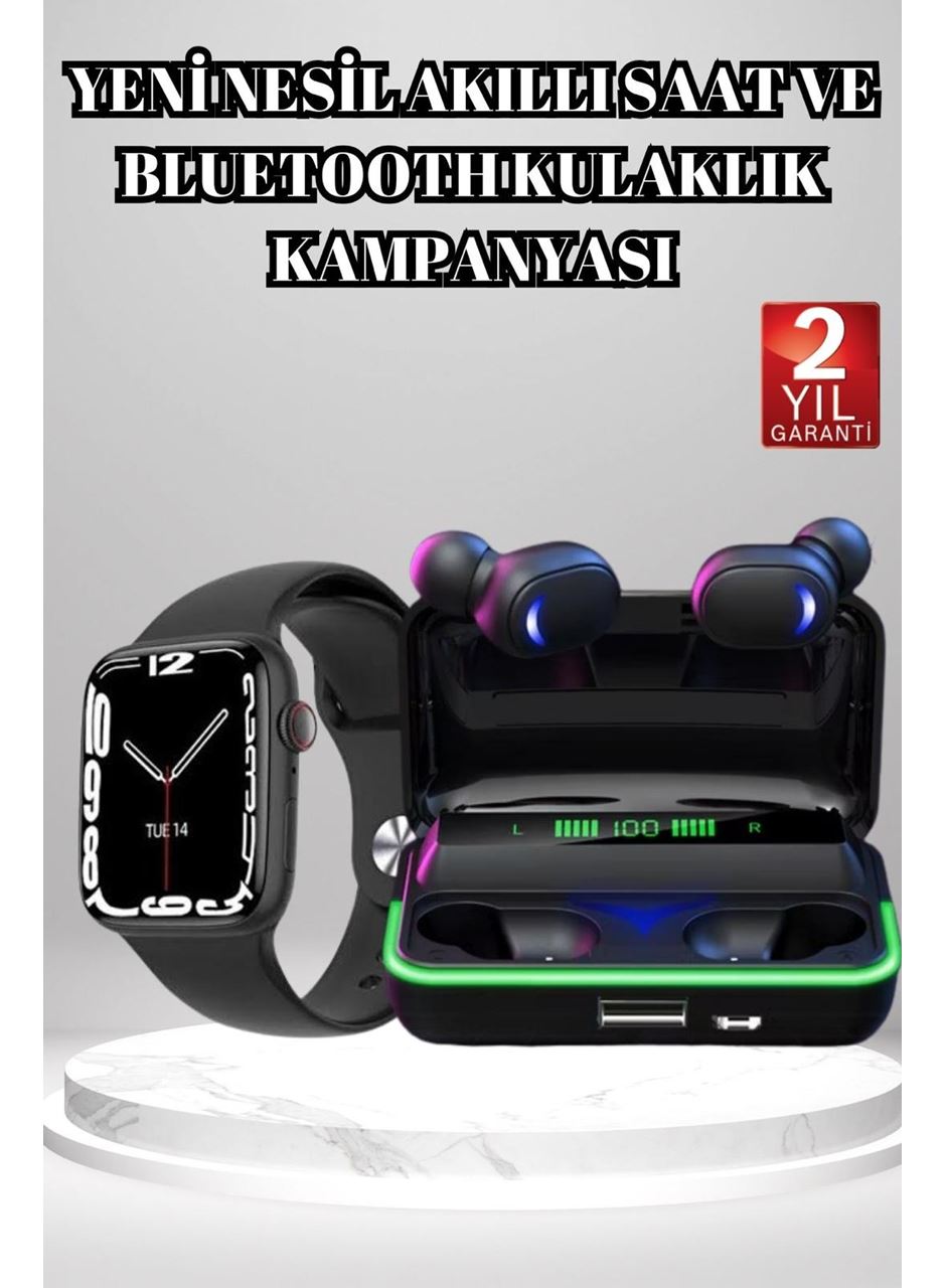 Ucuz ve Kaliteli Kulaklıklı Saat Seti Bluetooth Bağlantılı Akıllı Saat ve Kulaklık