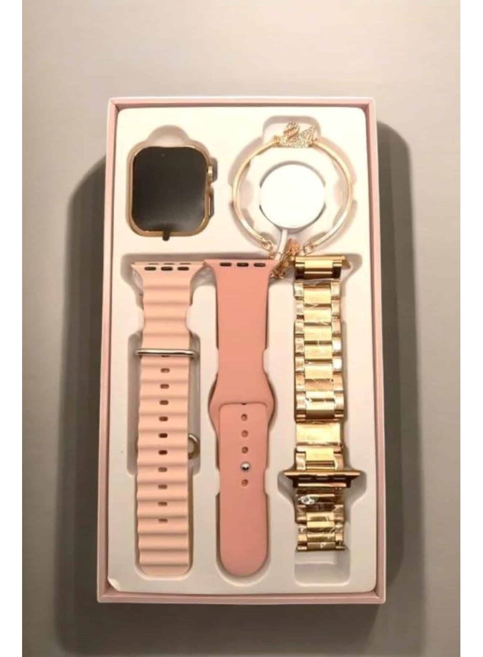 Akıllı Saat Amoled Ekran 3 Kordonlu Aksesuar Hediyeli Sesli Görüşme