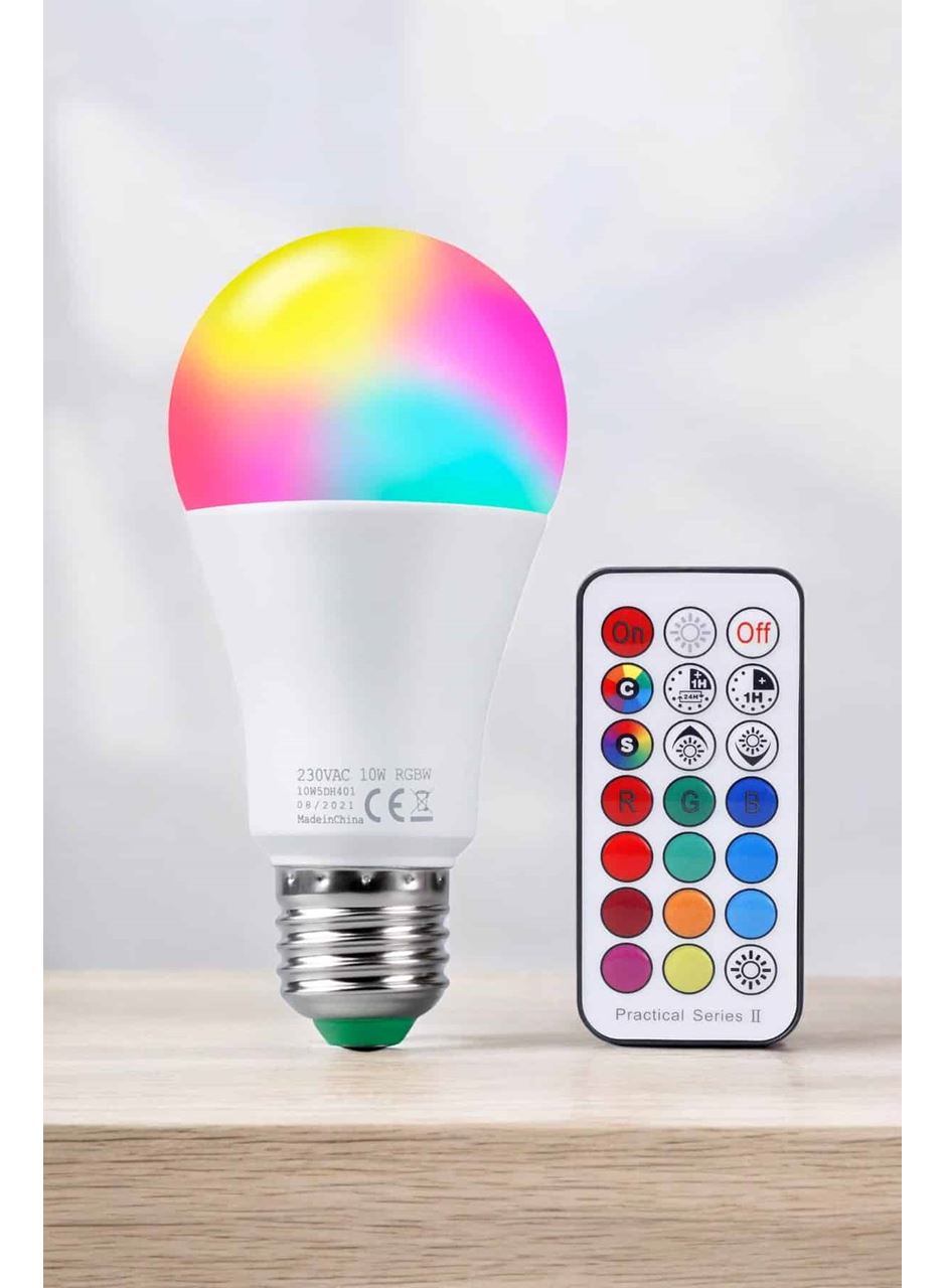 Renk Değiştirebilen RGB Işıklı Led Ampul A+Enerji 15 Watt Led Işık