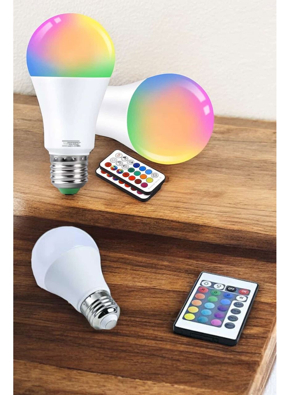RGB Led Lamba Led Işık Ampul Renk Değiştirebilen 100 Watt