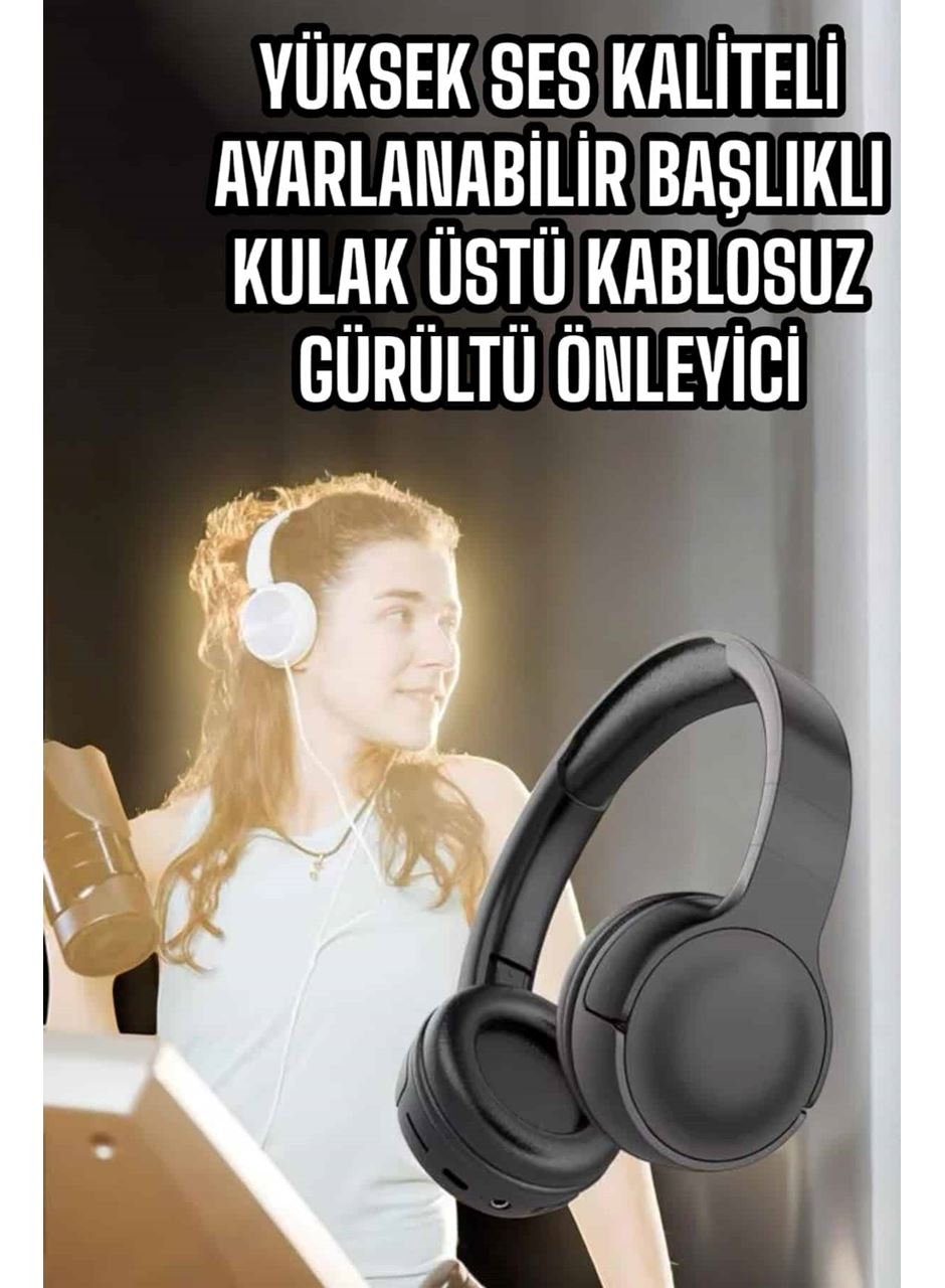 Kulak Üstü Kablosuz Bluetooth Kulaklık Gürültü Önleyici Uzun Şarj Süreli