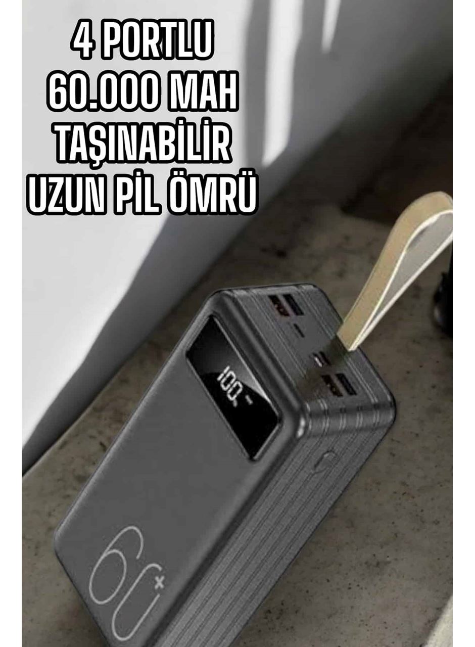Powerbank 60.000 MAH Dijital Göstergeli 4 Portlu Taşınabilir