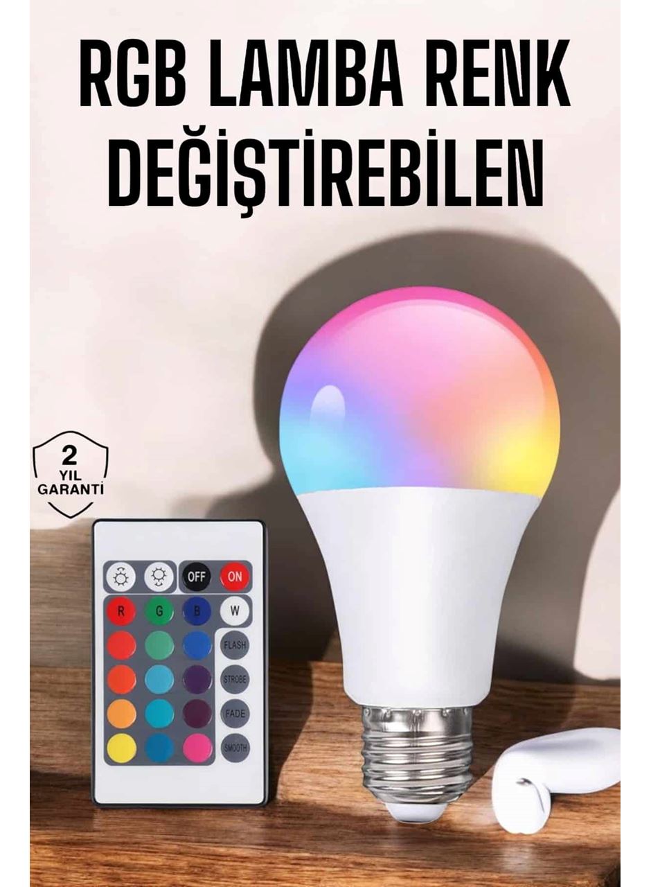 Led Ampul Enerji Dostu RGB Işıklı 100W Led Işık