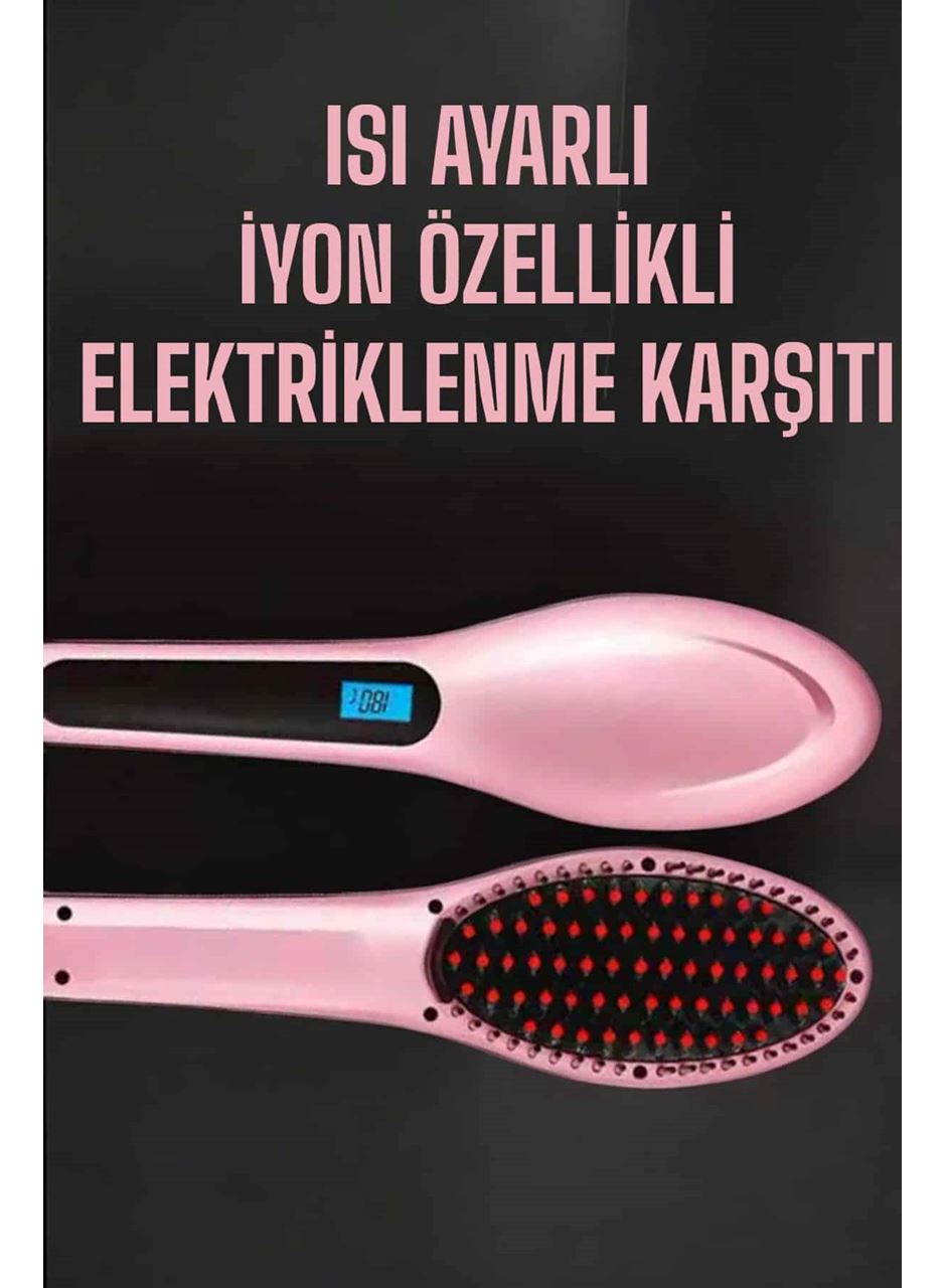 Fön Tarağı Saç Düzleştirici Sıkı Dişli Isı Ayarlı Elektriklenme Karşıtı