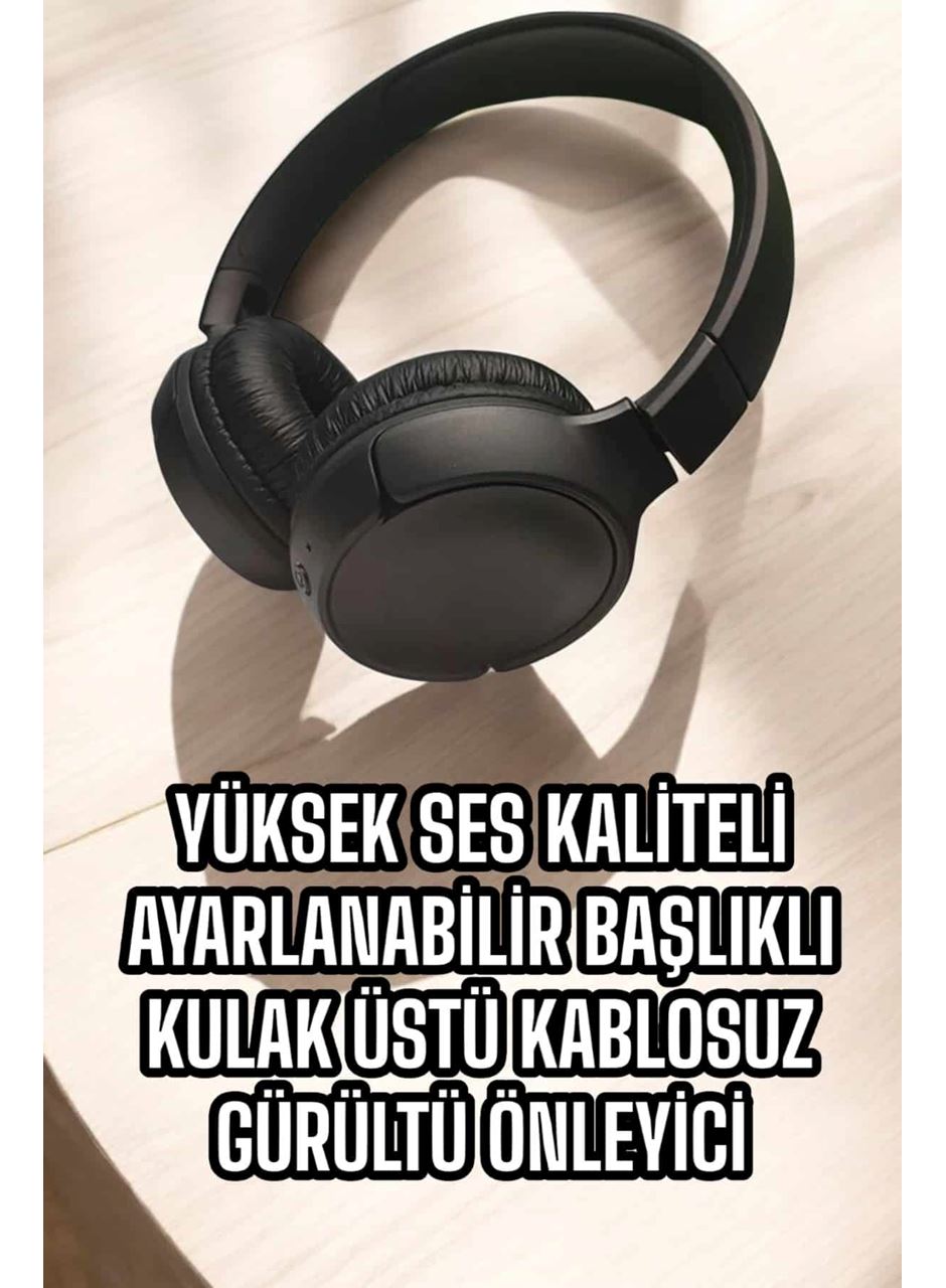 Kulak Üstü Kablosuz Bluetooth Kulaklık Gürültü Önleyici Ayarlanabilir