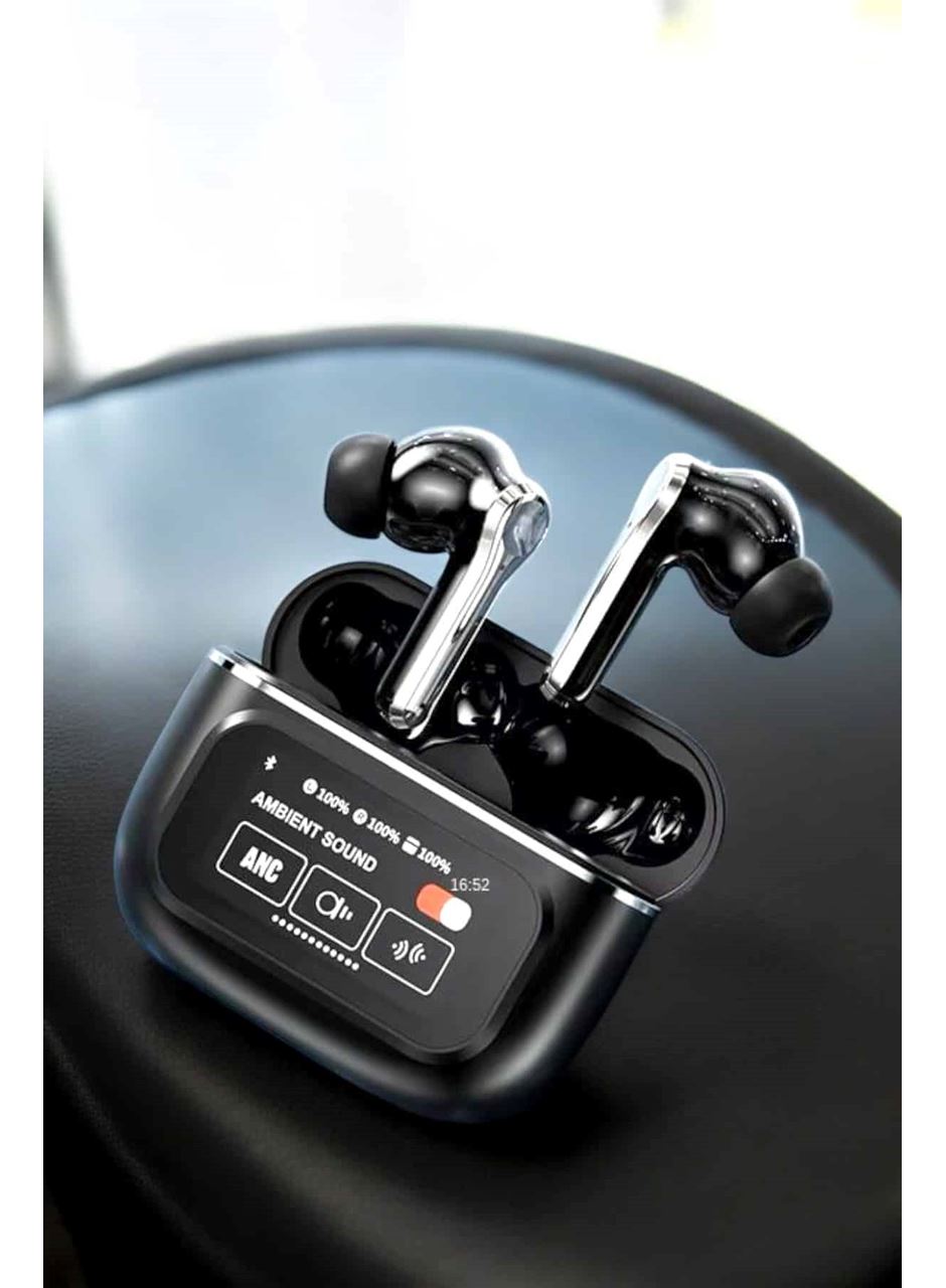 Kablosuz Bluetooth Kulaklık Ekranlı Uzun Şarj Süreli ANC Destekli