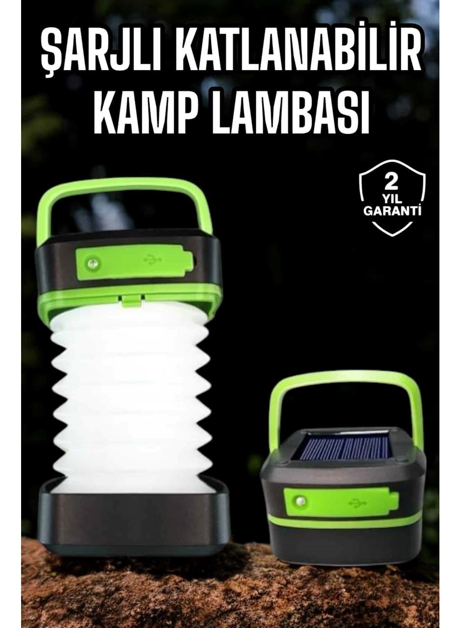 Led Lamba Kamp Lambası Hafif Taşınabilir Şarj Süreli Akordeon El Fenerli