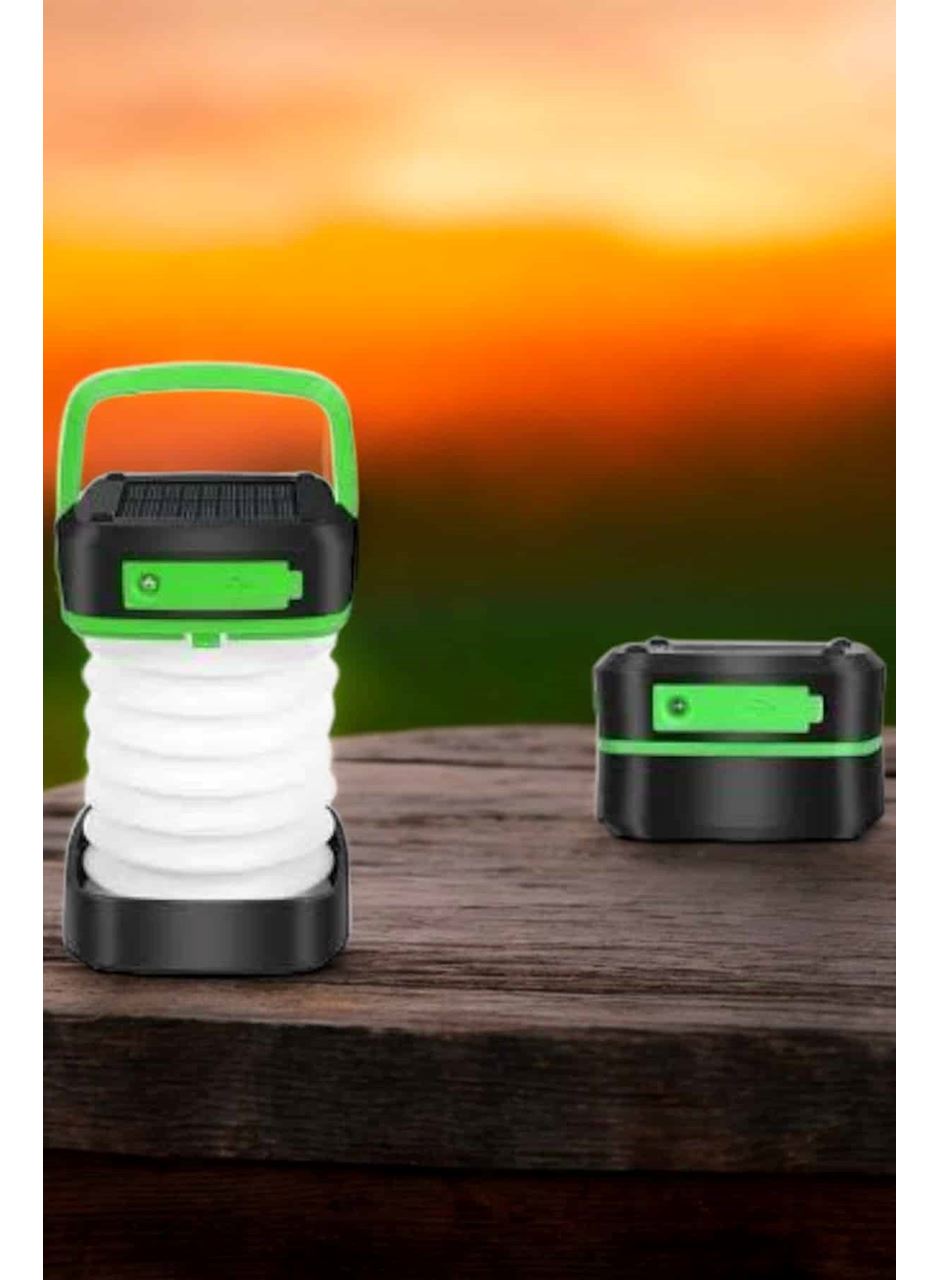 Katlanabilir Kamp Lambası Solar Fener Görünümlü 3 Kademeli Şarjlı