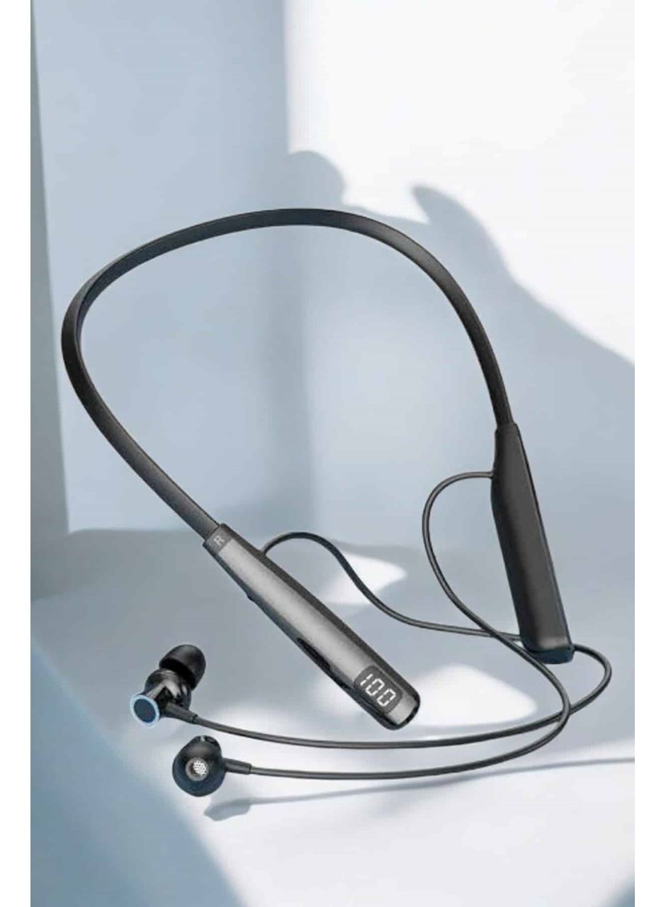 Dijital Göstergeli Kulak İçi Kablosuz Bluetooth Kulaklık Boyun Bantlı