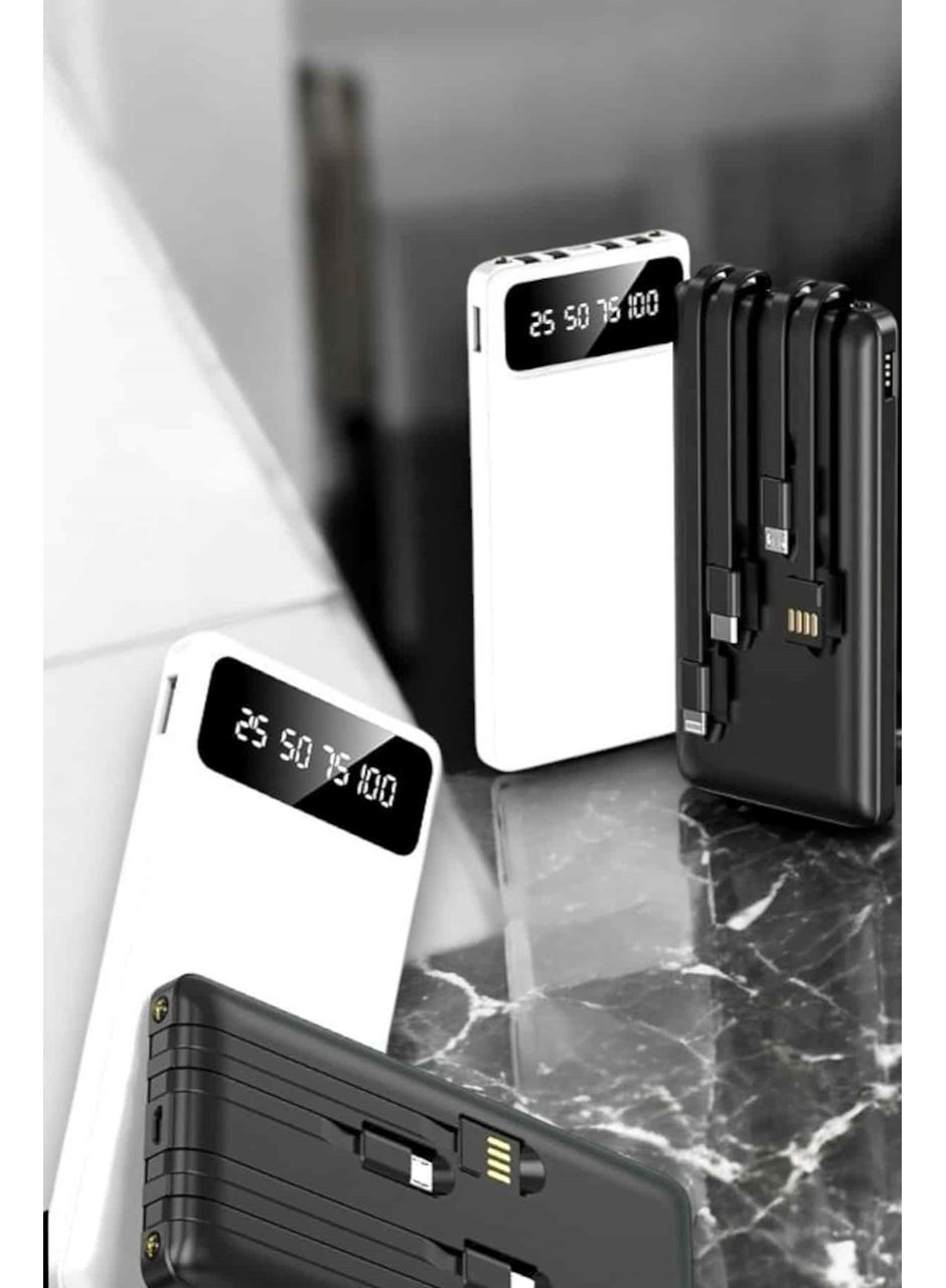 20.000 Mah Led Işıklı LCD Ekran USB Girişli Type-C Lightning Powerbank