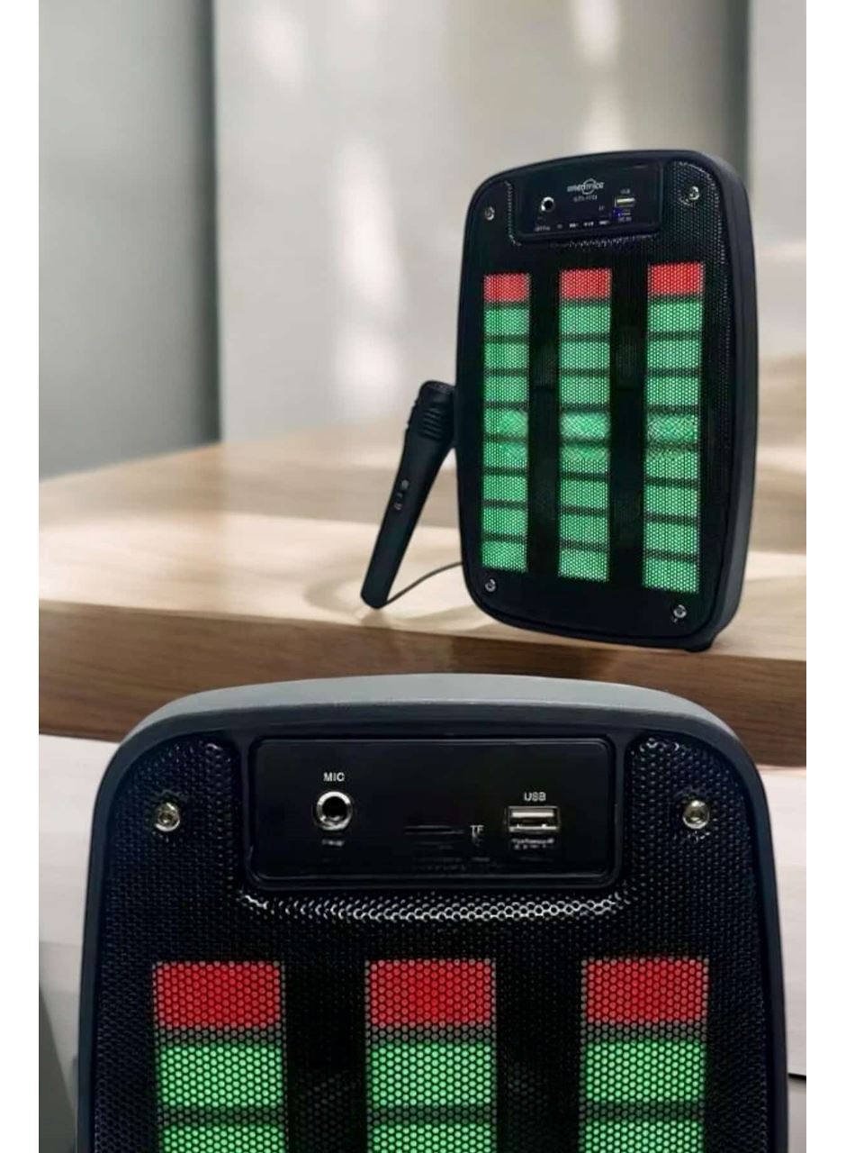 Kablosuz Bluetooth Hoparlör Taşınabilir 6.5 inç LED Işık Kareoke