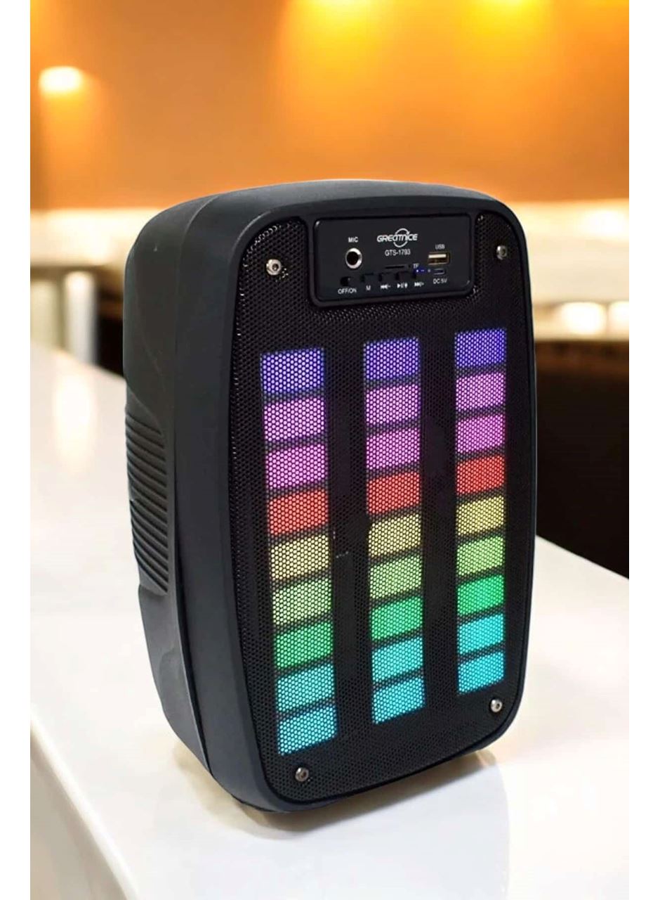 Kablosuz Bluetooth Hoparlör Taşınabilir 6.5 inç LED Işık Kareoke