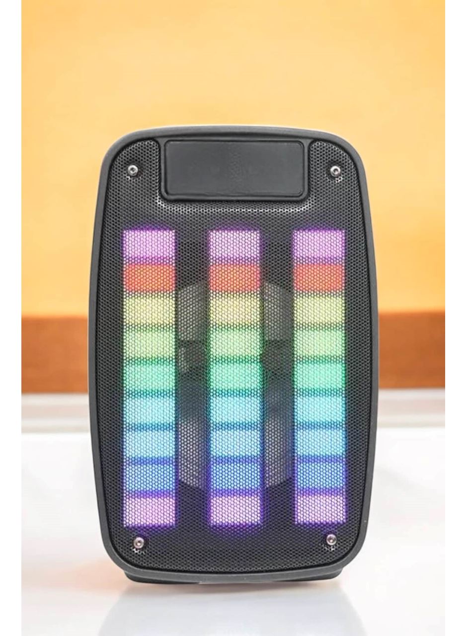 Kablosuz Bluetooth Hoparlör Taşınabilir 6.5 inç LED Işık Kareoke